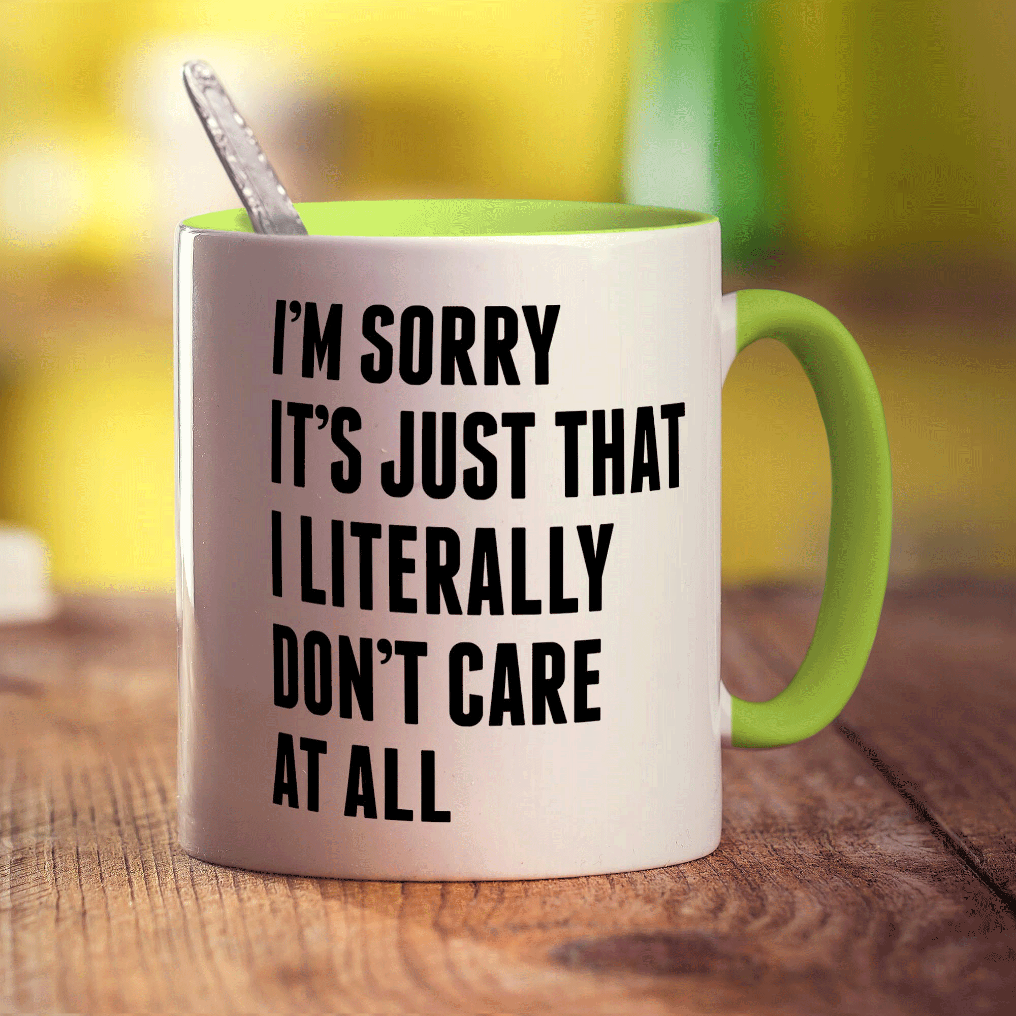 I'm Sorry It's Just That I Literally Don't Care At All Mug - Standard 330ml (11oz) / Green