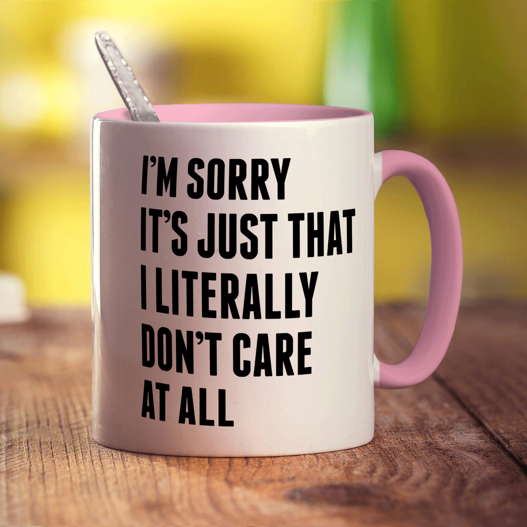 I'm Sorry It's Just That I Literally Don't Care At All Mug - Standard 330ml (11oz) / Pink
