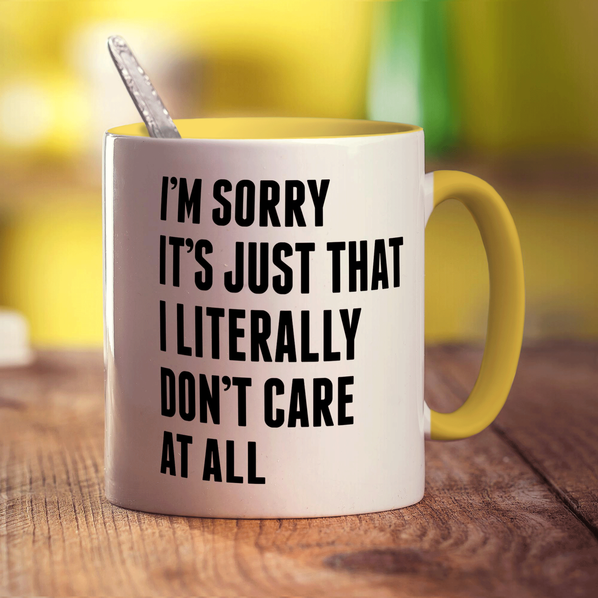 I'm Sorry It's Just That I Literally Don't Care At All Mug - Standard 330ml (11oz) / Yellow