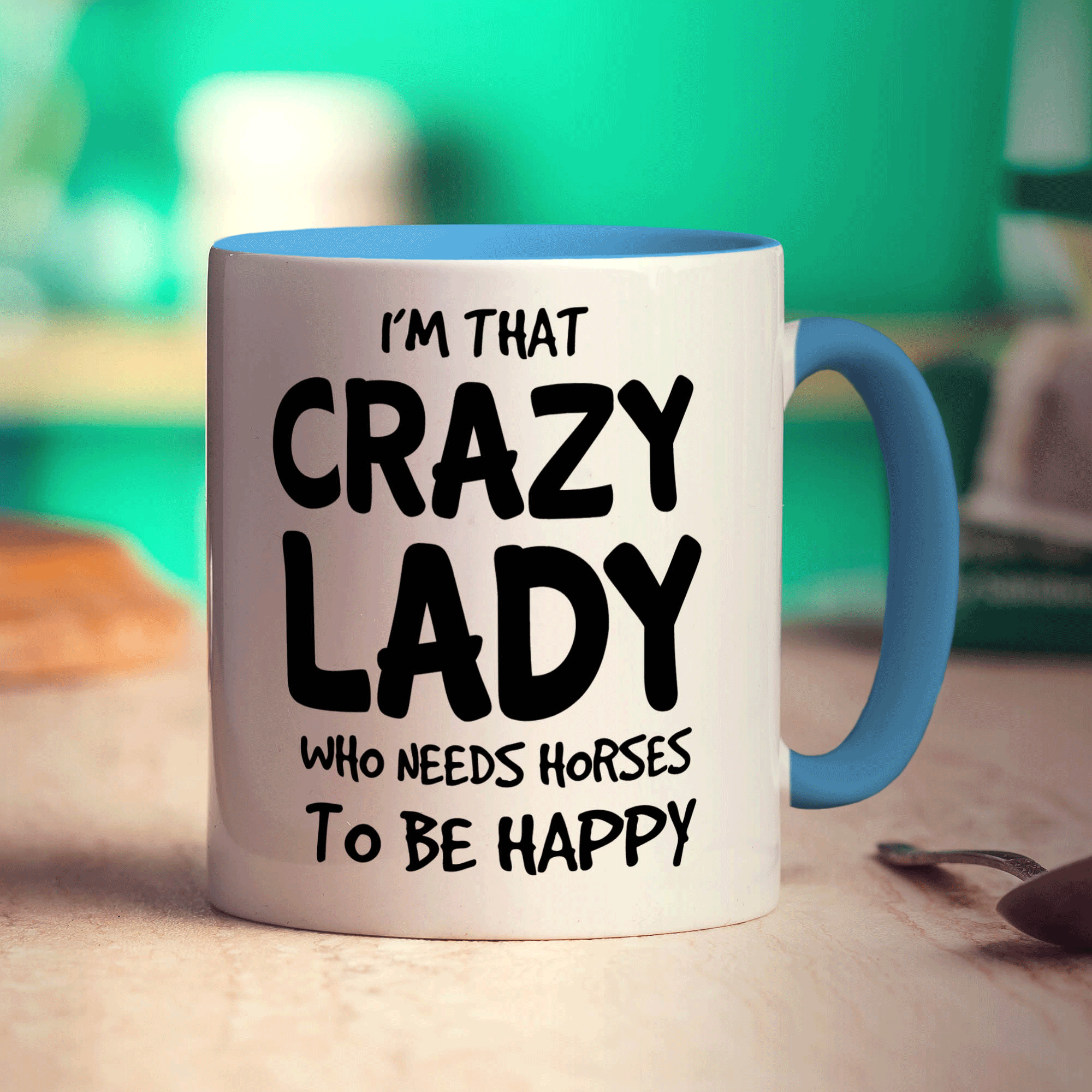 I'm That Crazy Lady Who Needs Horses To Be Happy Mug - Standard 330ml (11oz) / Blue