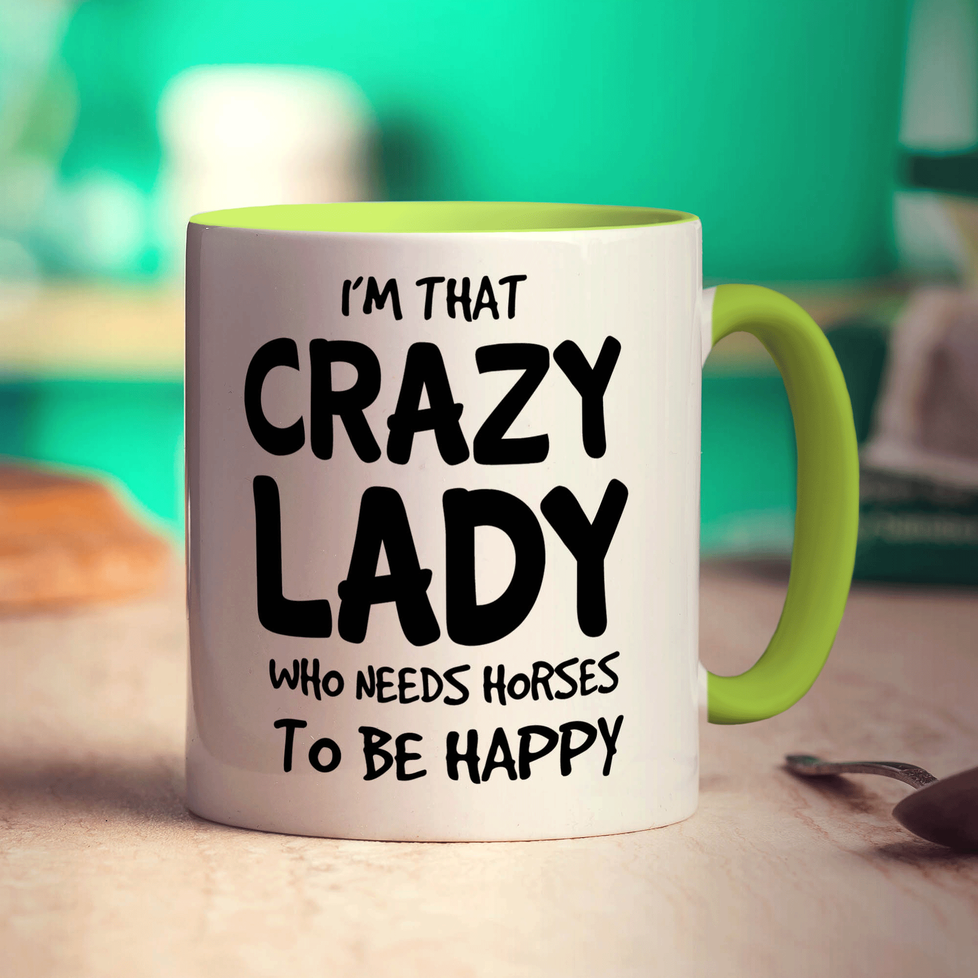 I'm That Crazy Lady Who Needs Horses To Be Happy Mug - Standard 330ml (11oz) / Green