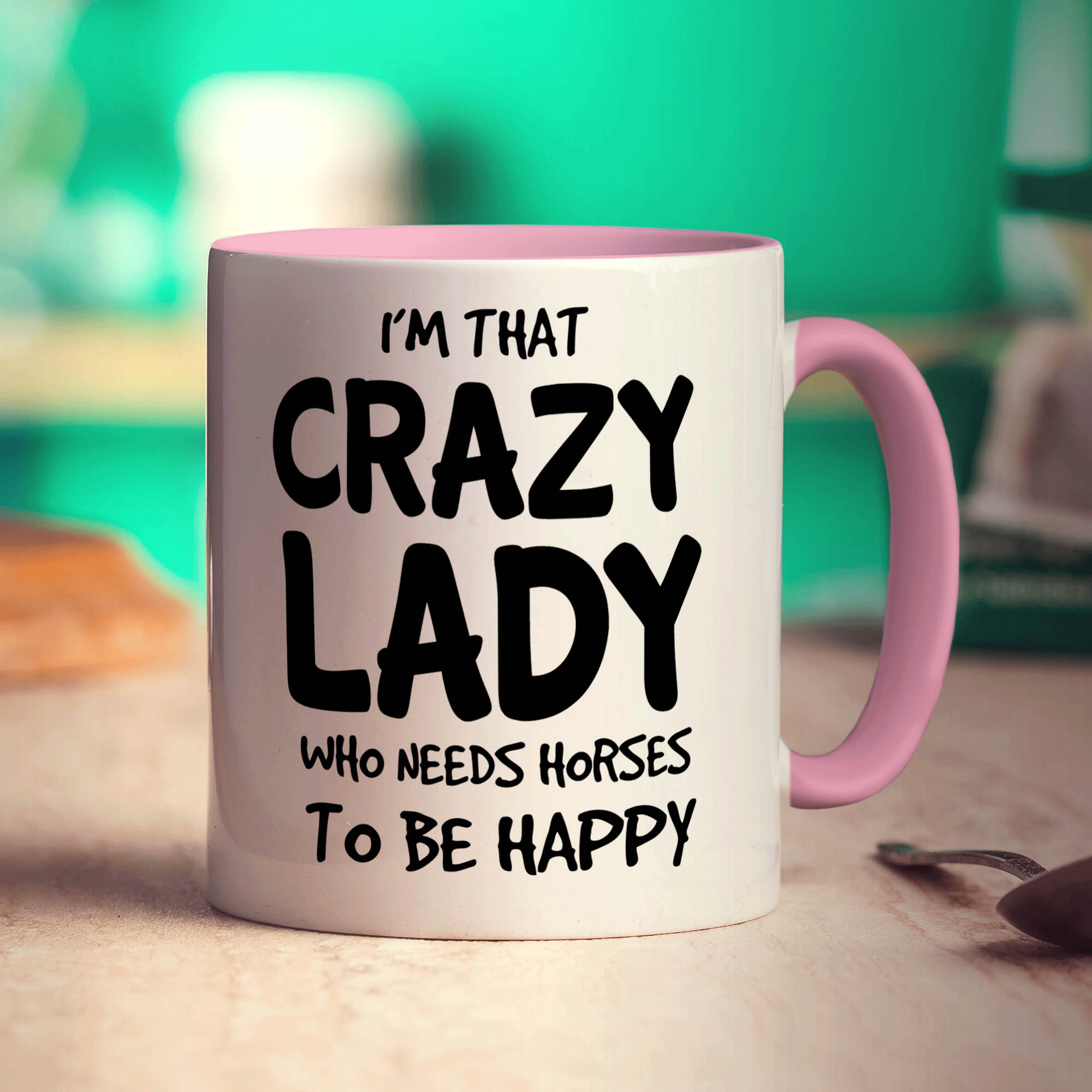 I'm That Crazy Lady Who Needs Horses To Be Happy Mug - Standard 330ml (11oz) / Pink