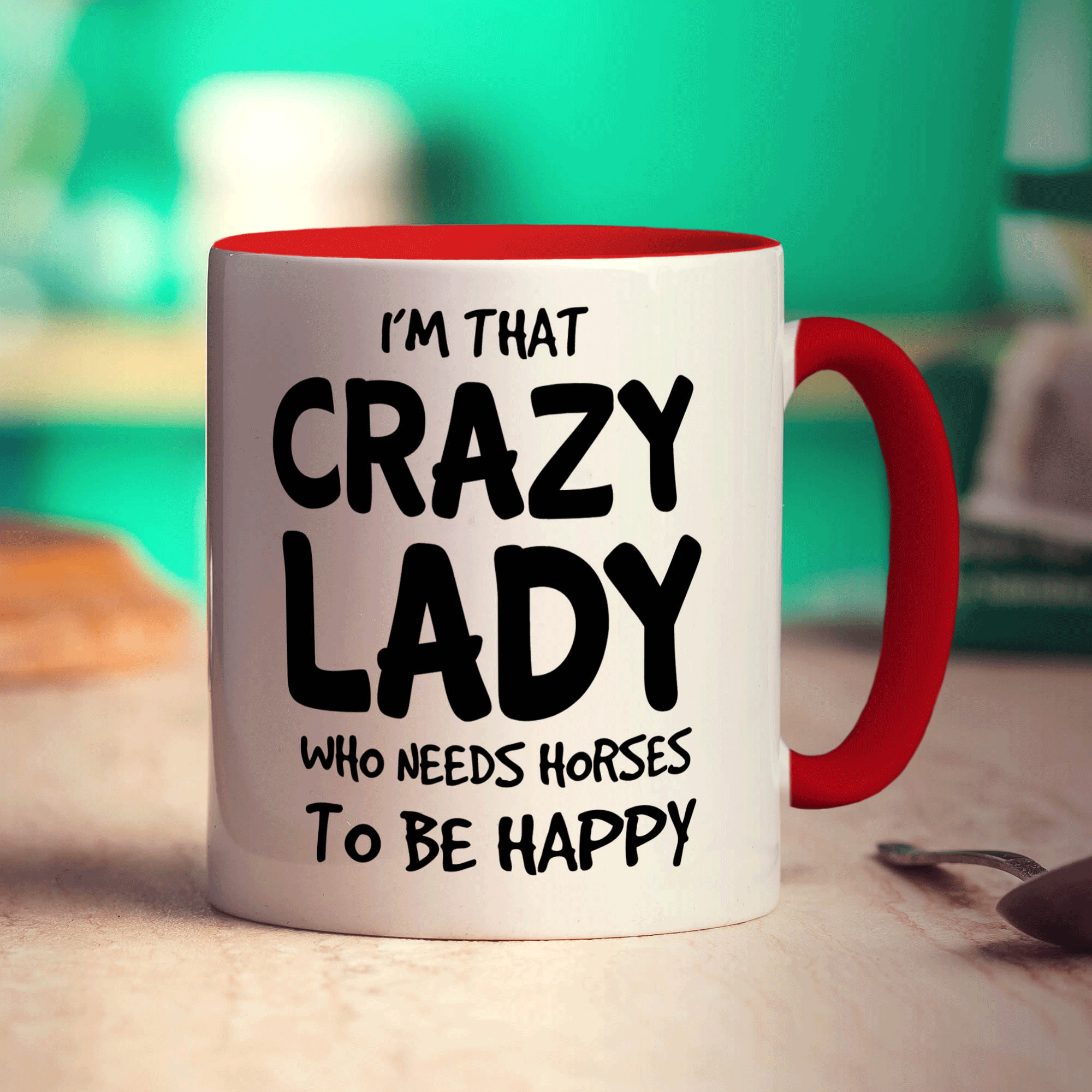 I'm That Crazy Lady Who Needs Horses To Be Happy Mug - Standard 330ml (11oz) / Red