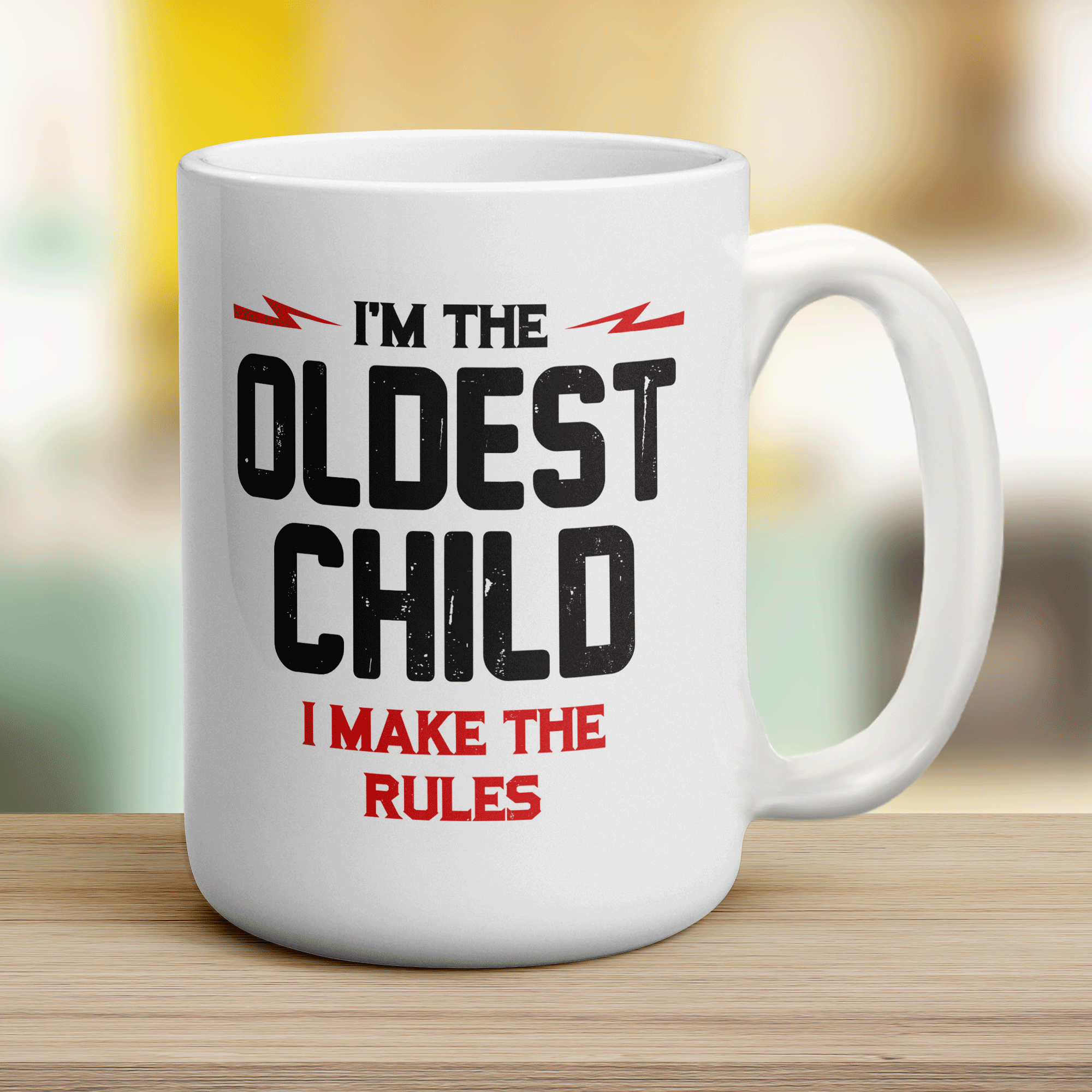 I'm the Oldest Child I Make the Rules Mug - Jumbo 440ml (15oz) / White