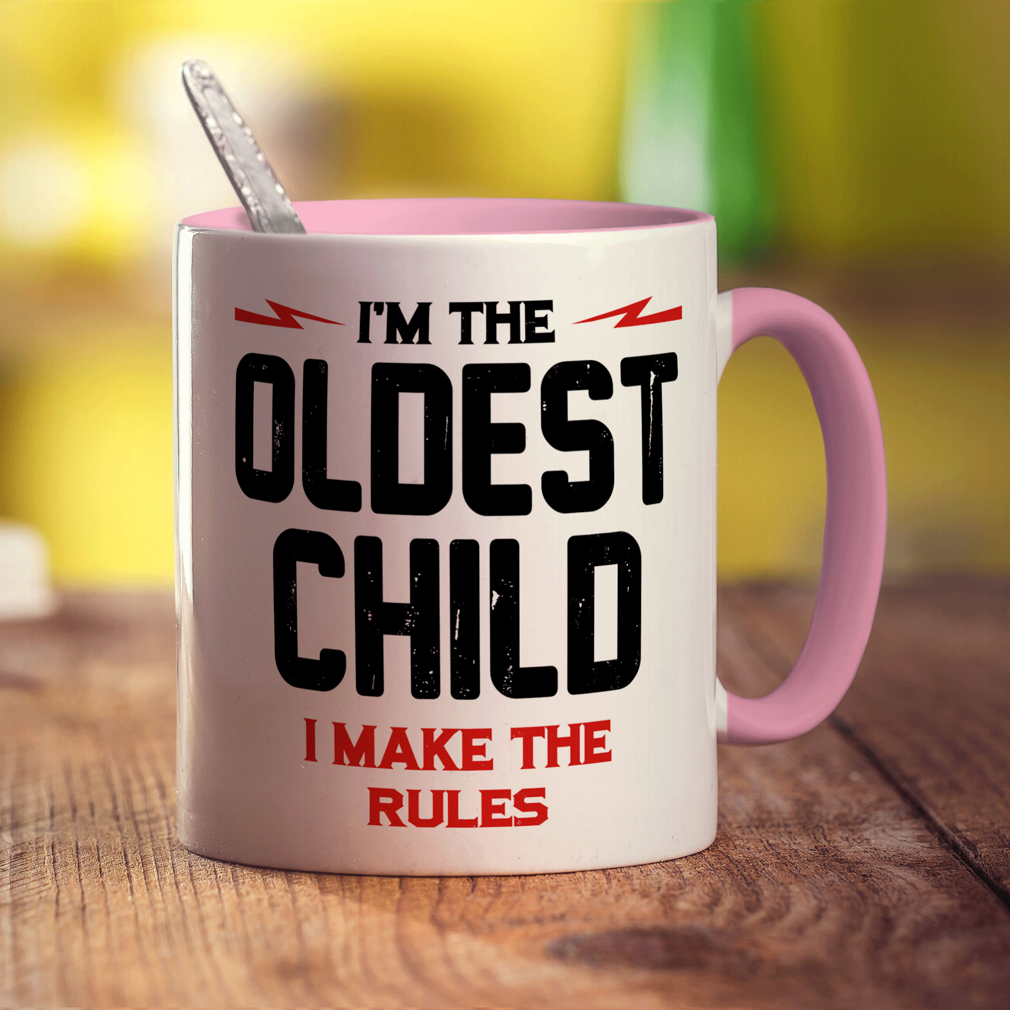 I'm the Oldest Child I Make the Rules Mug - Standard 330ml (11oz) / Pink