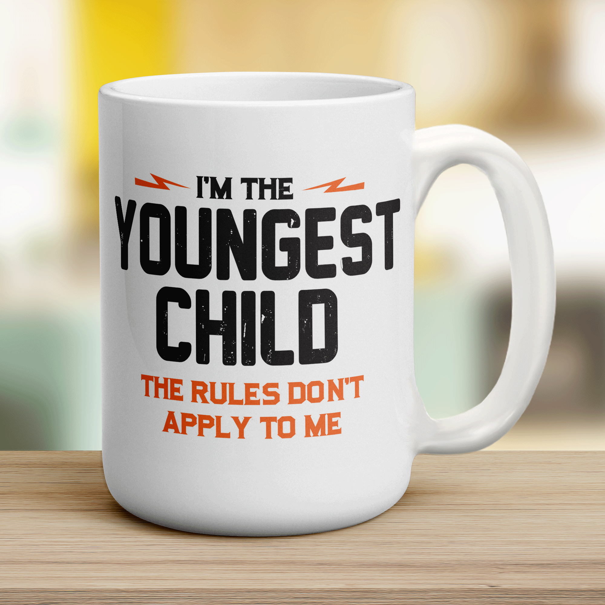 I'm The Youngest Child, the Rules Don't Apply To Me Mug - Jumbo 440ml (15oz) / White