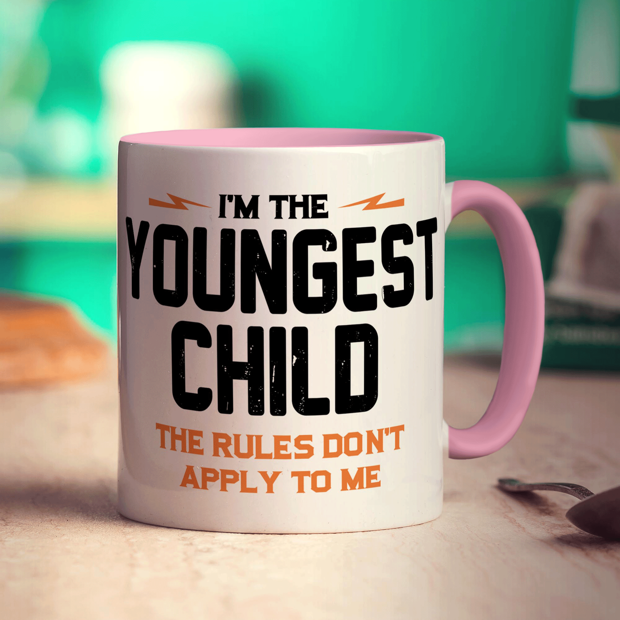 I'm The Youngest Child, the Rules Don't Apply To Me Mug - Standard 330ml (11oz) / Pink