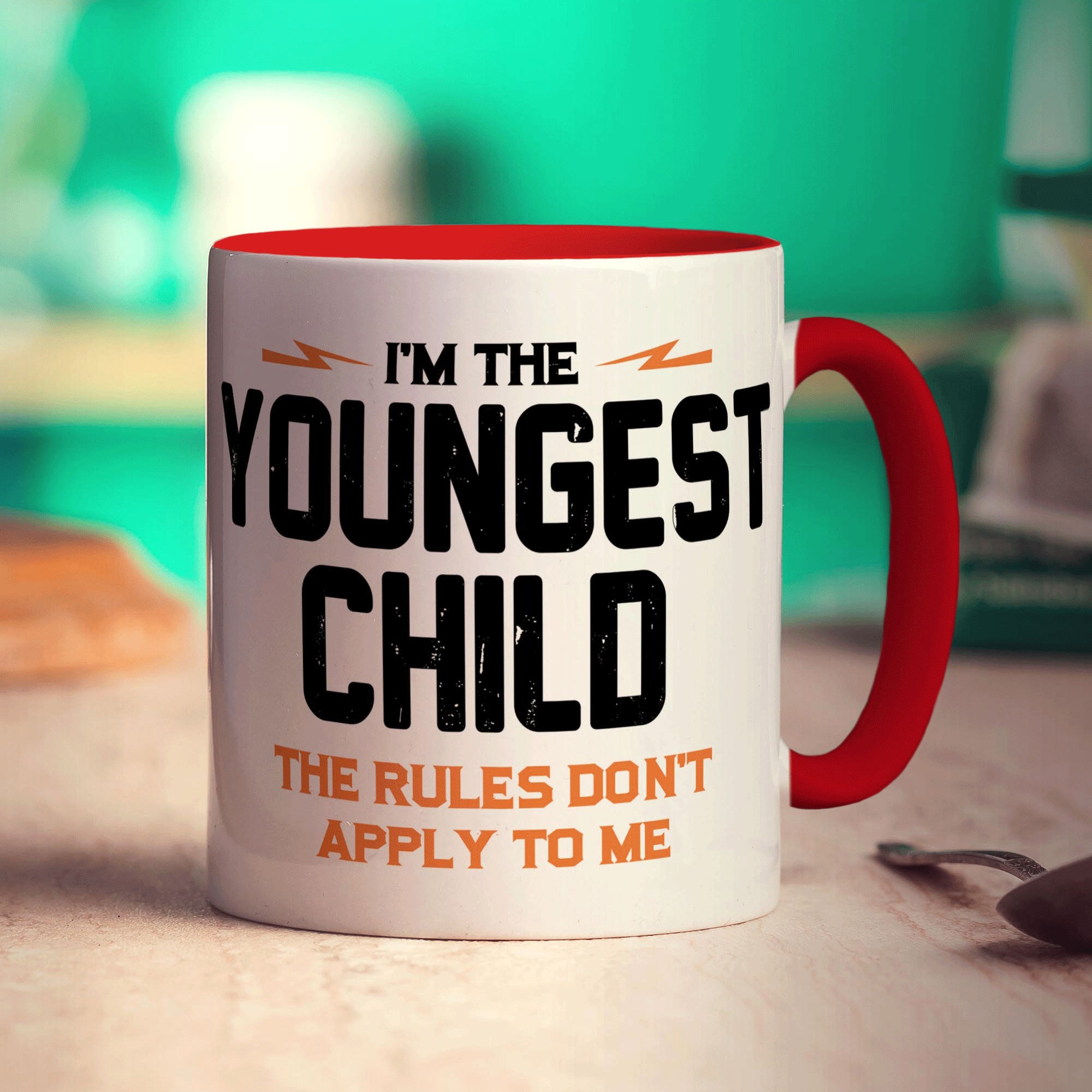 I'm The Youngest Child, the Rules Don't Apply To Me Mug - Standard 330ml (11oz) / Red