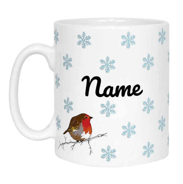 Winter Robin Personalised Name Mug