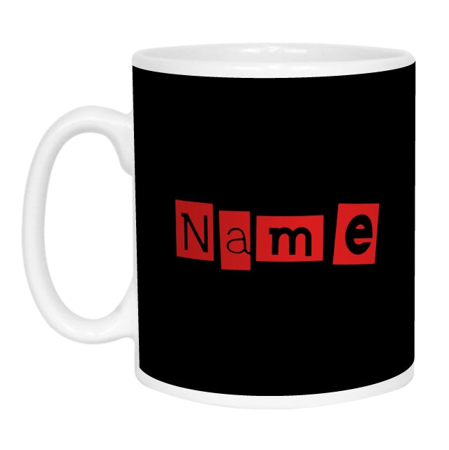 Black and Red Name Mug