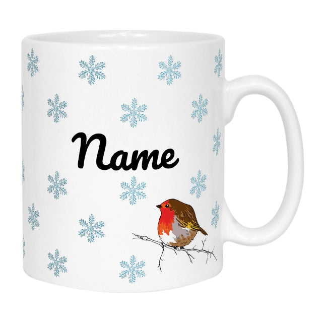 Winter Robin Personalised Name Mug