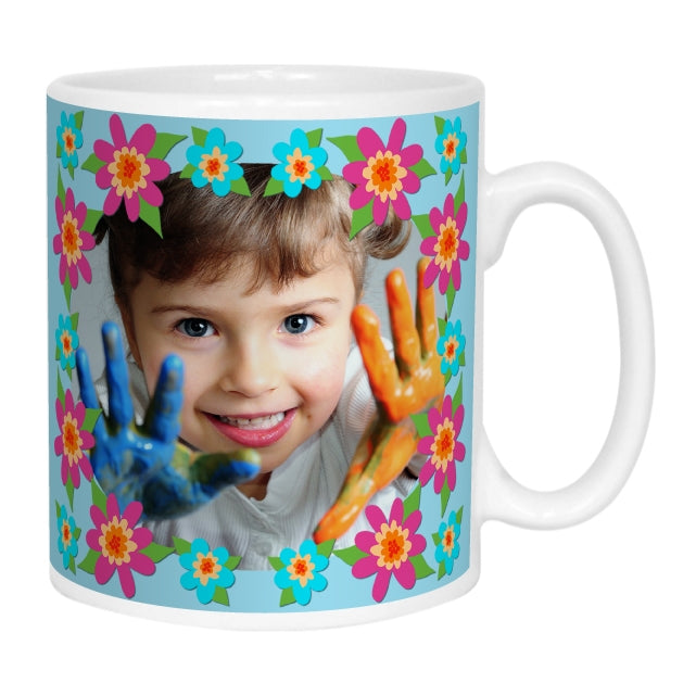 Colourful Flower Frame Photo Mug