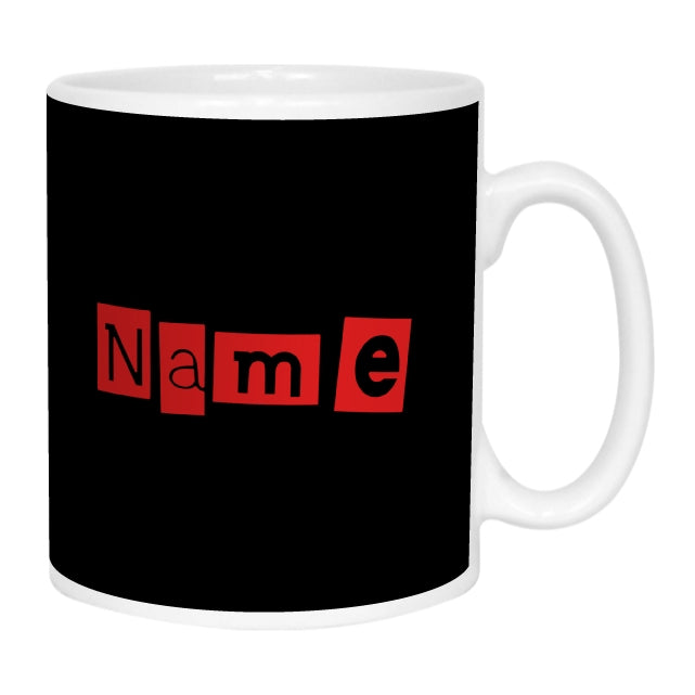 Black and Red Name Mug
