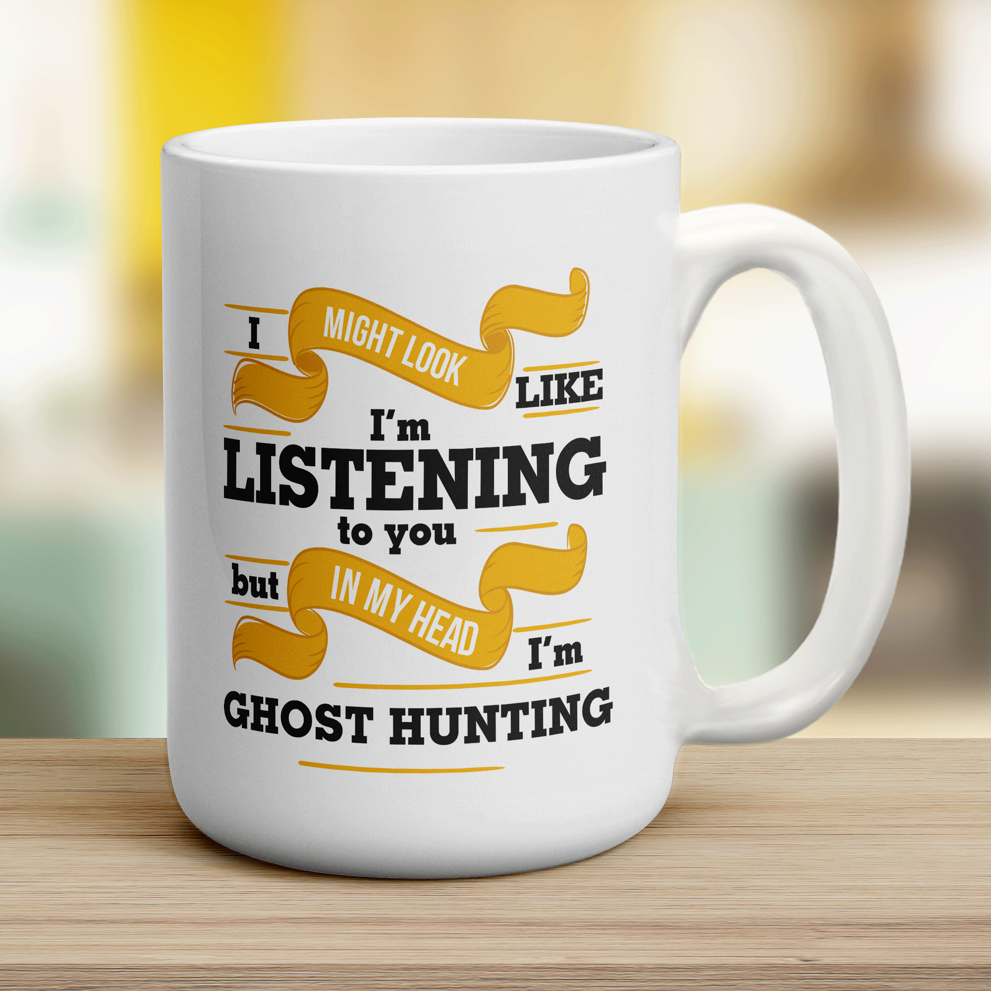 I Might Look Like I'm Listening to you But In My Head I'm Ghost Hunting Mug - Jumbo 440ml (15oz) / White