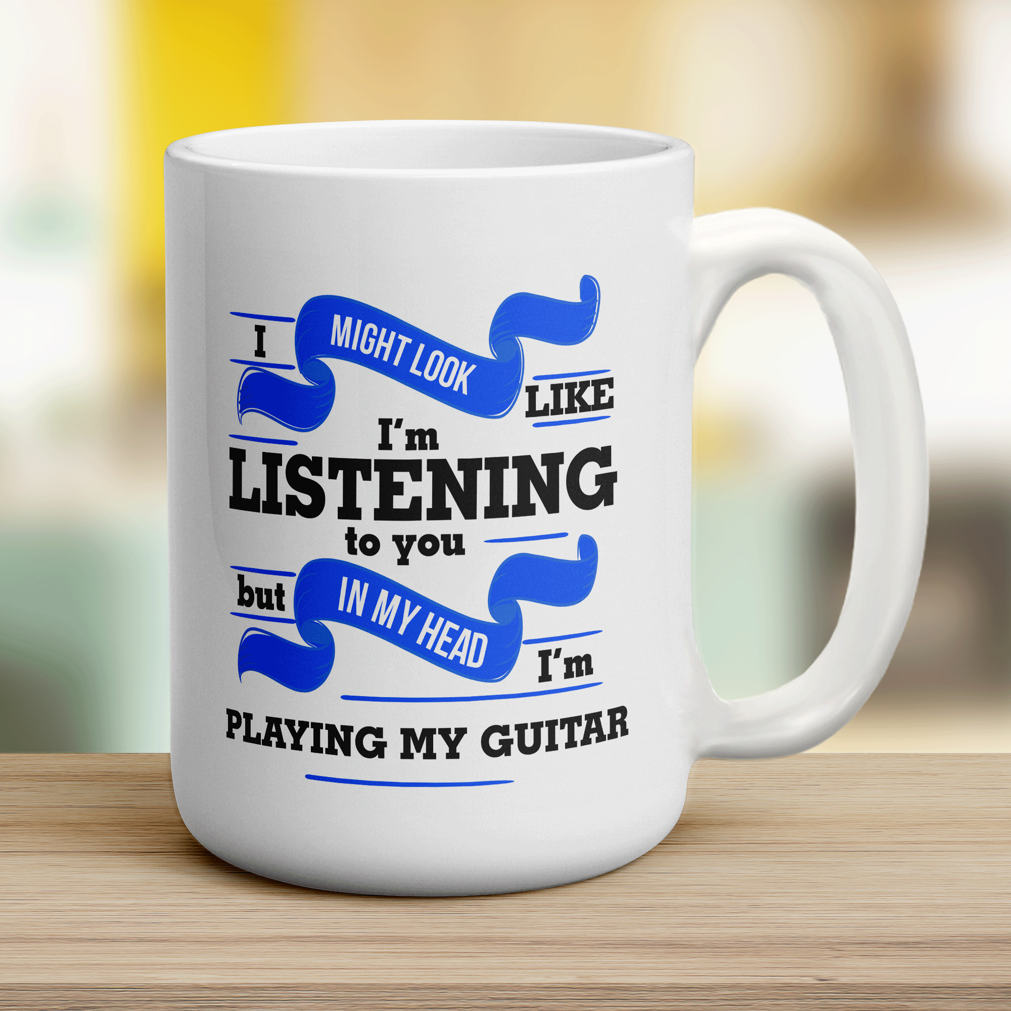 I Might Look Like I'm Listening to you But In My Head I'm Playing My Guitar Mug - Jumbo 440ml (15oz) / White