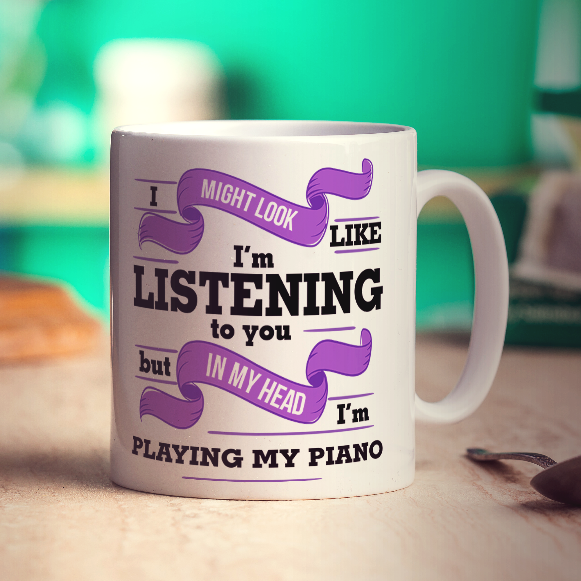 In My Head I'm Playing My Piano Mug