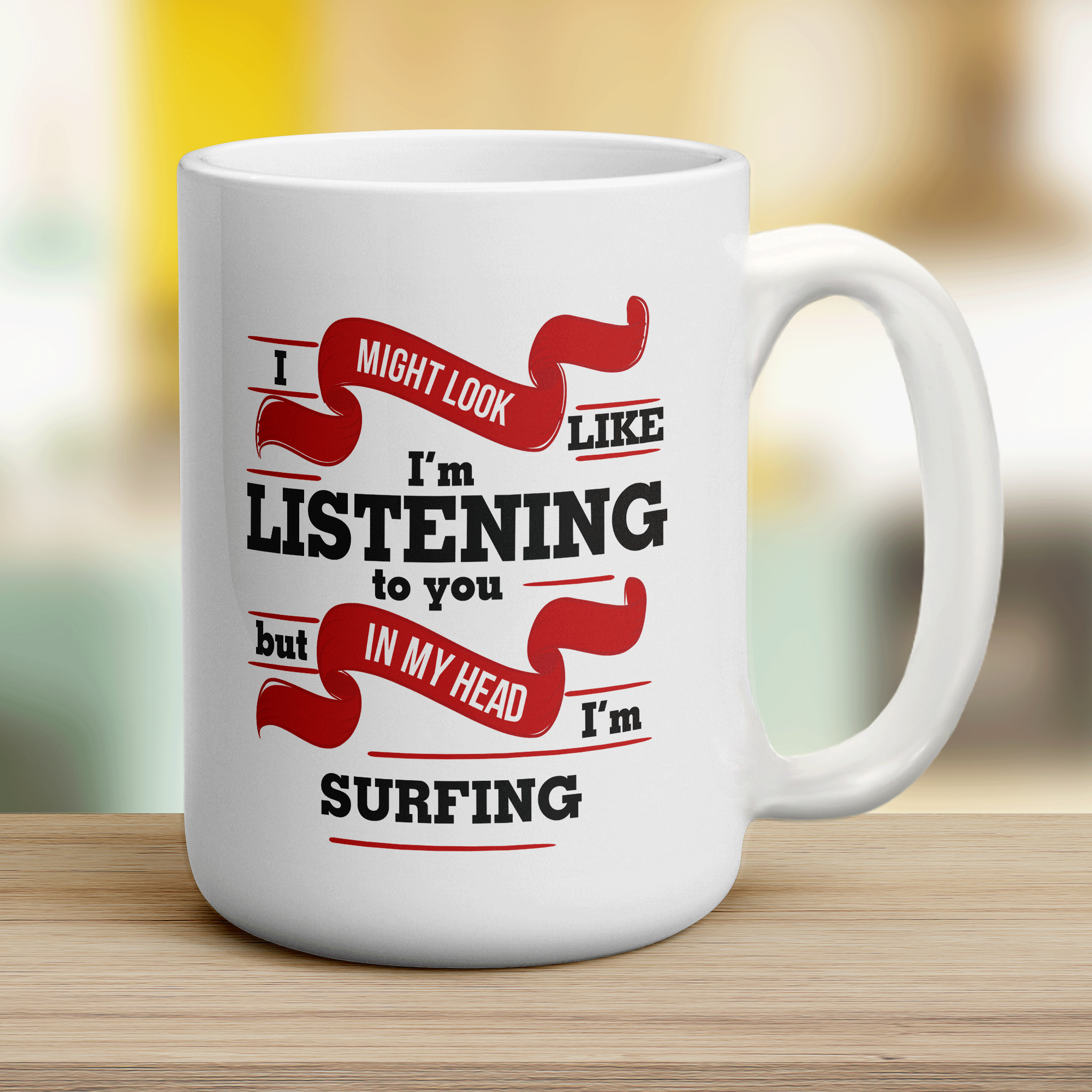In My Head I'm Surfing Mug