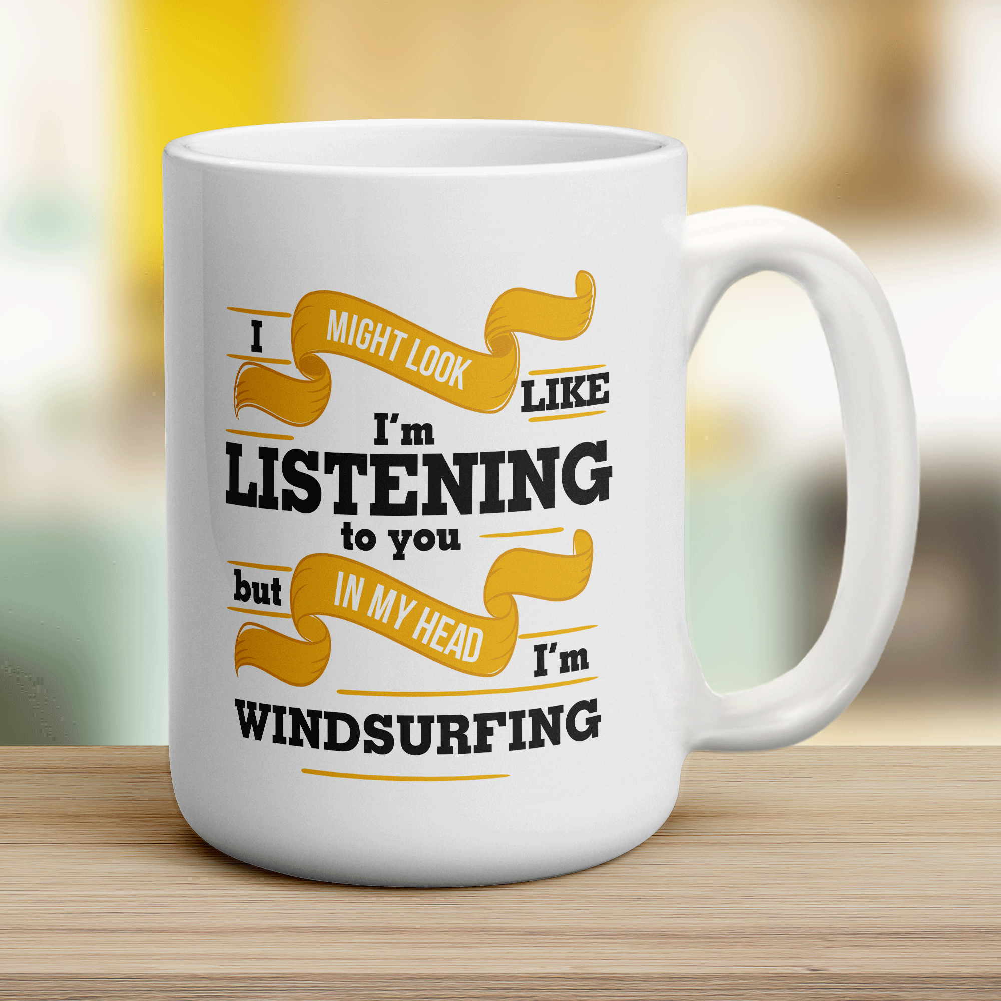 I Might Look Like I'm Listening to you But In My Head I'm Windsurfing Mug - Jumbo 440ml (15oz) / White