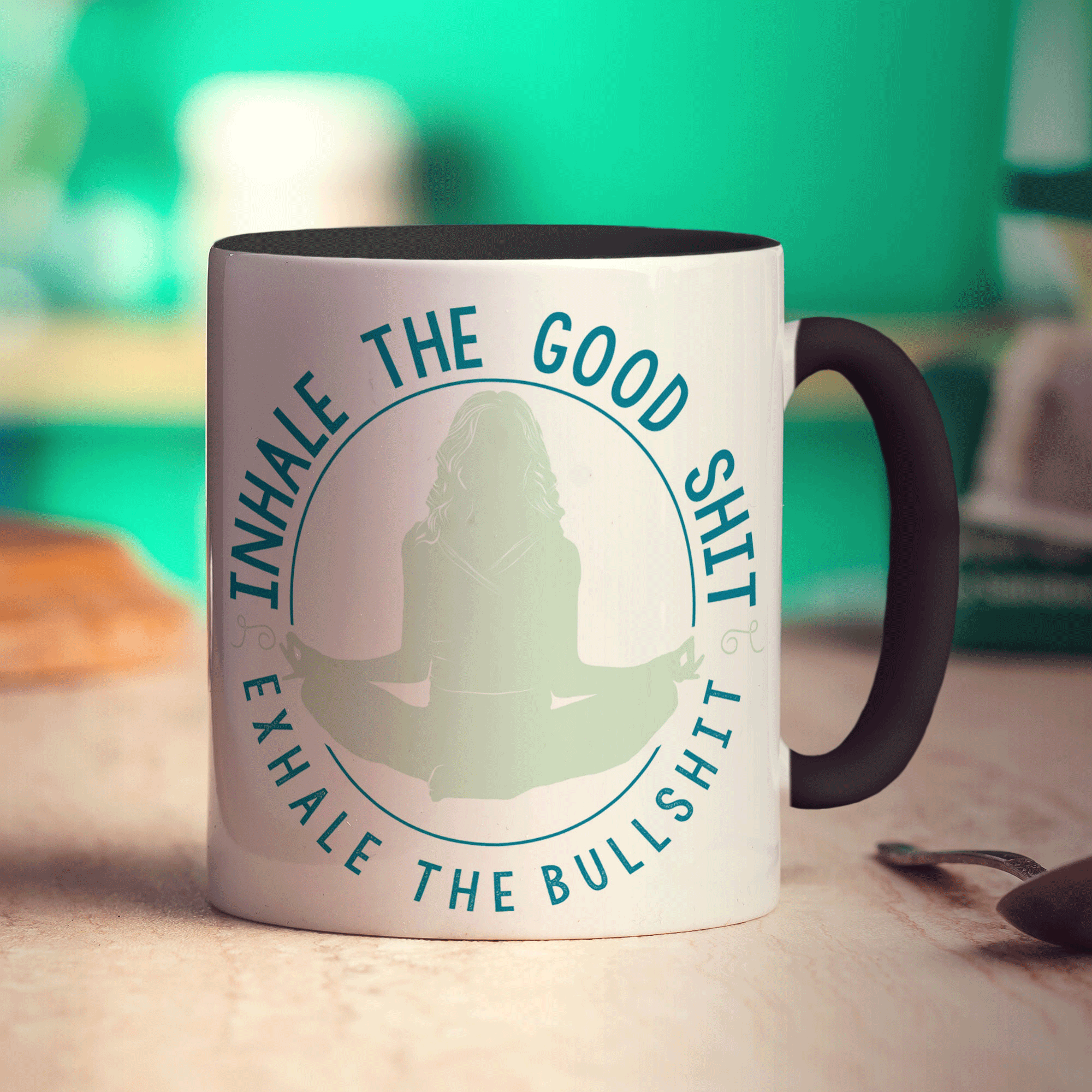 Inhale The Good Shit, Exhale The Bullshit Mug - Standard 330ml (11oz) / Black