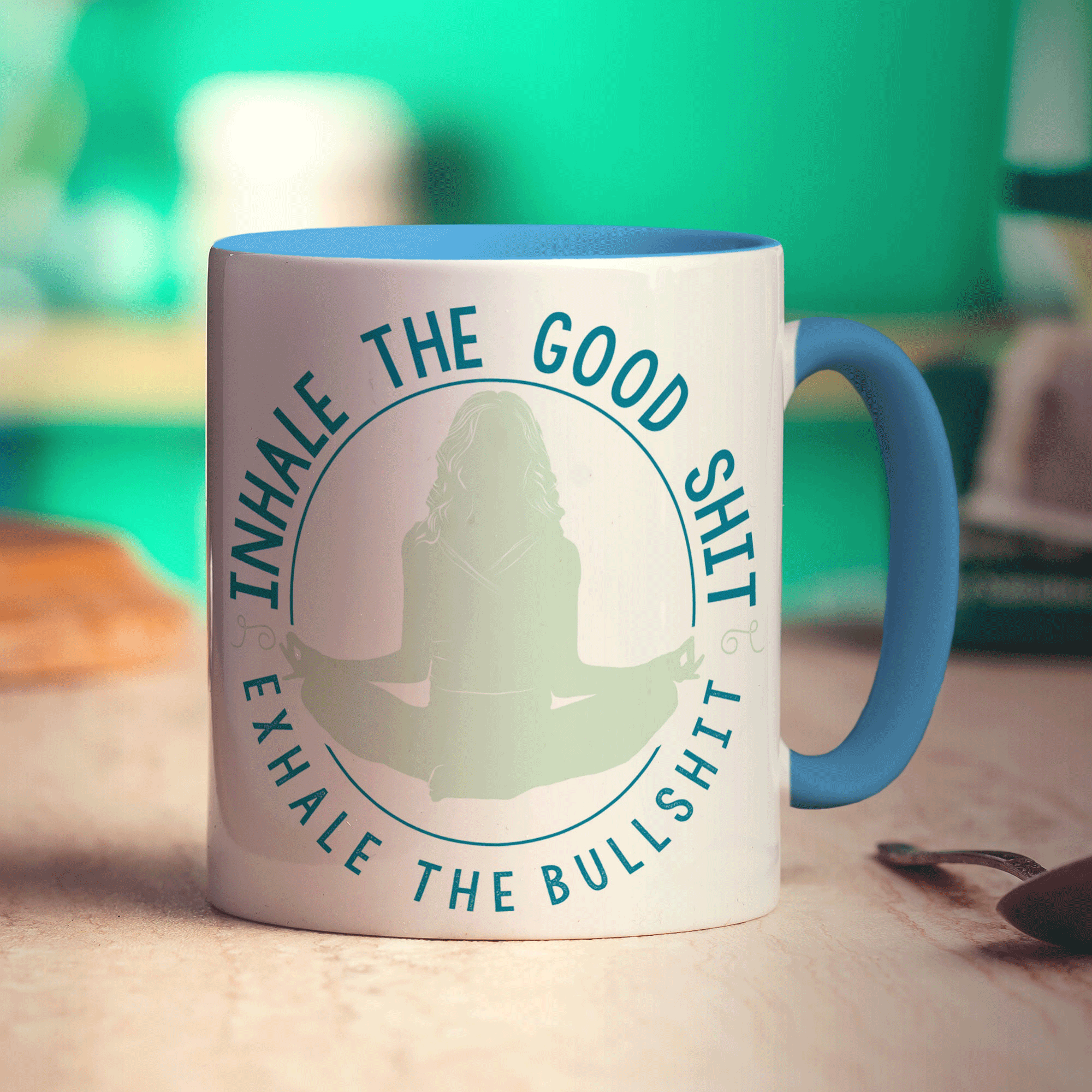 Inhale The Good Shit, Exhale The Bullshit Mug - Standard 330ml (11oz) / Blue