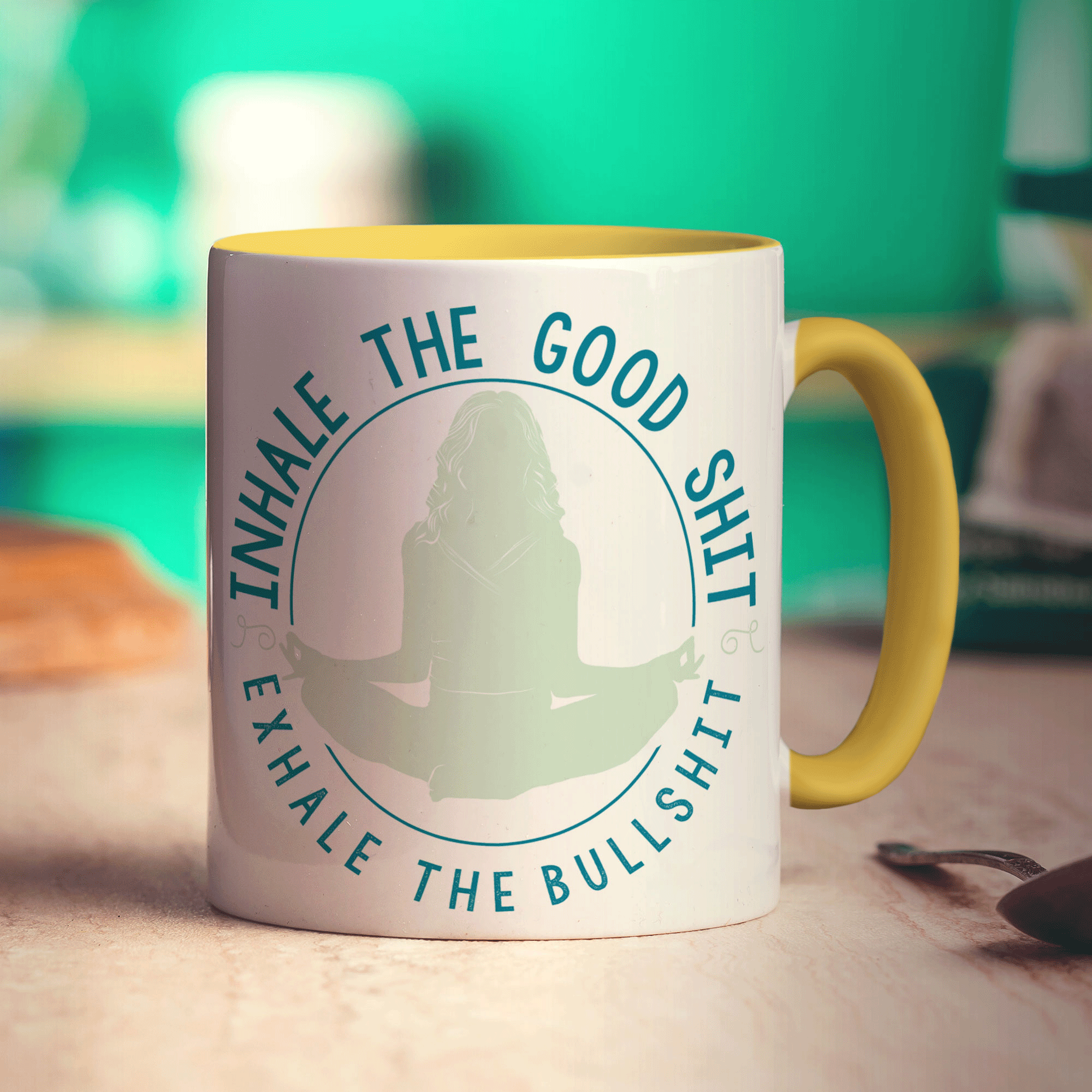 Inhale The Good Shit, Exhale The Bullshit Mug - Standard 330ml (11oz) / Yellow