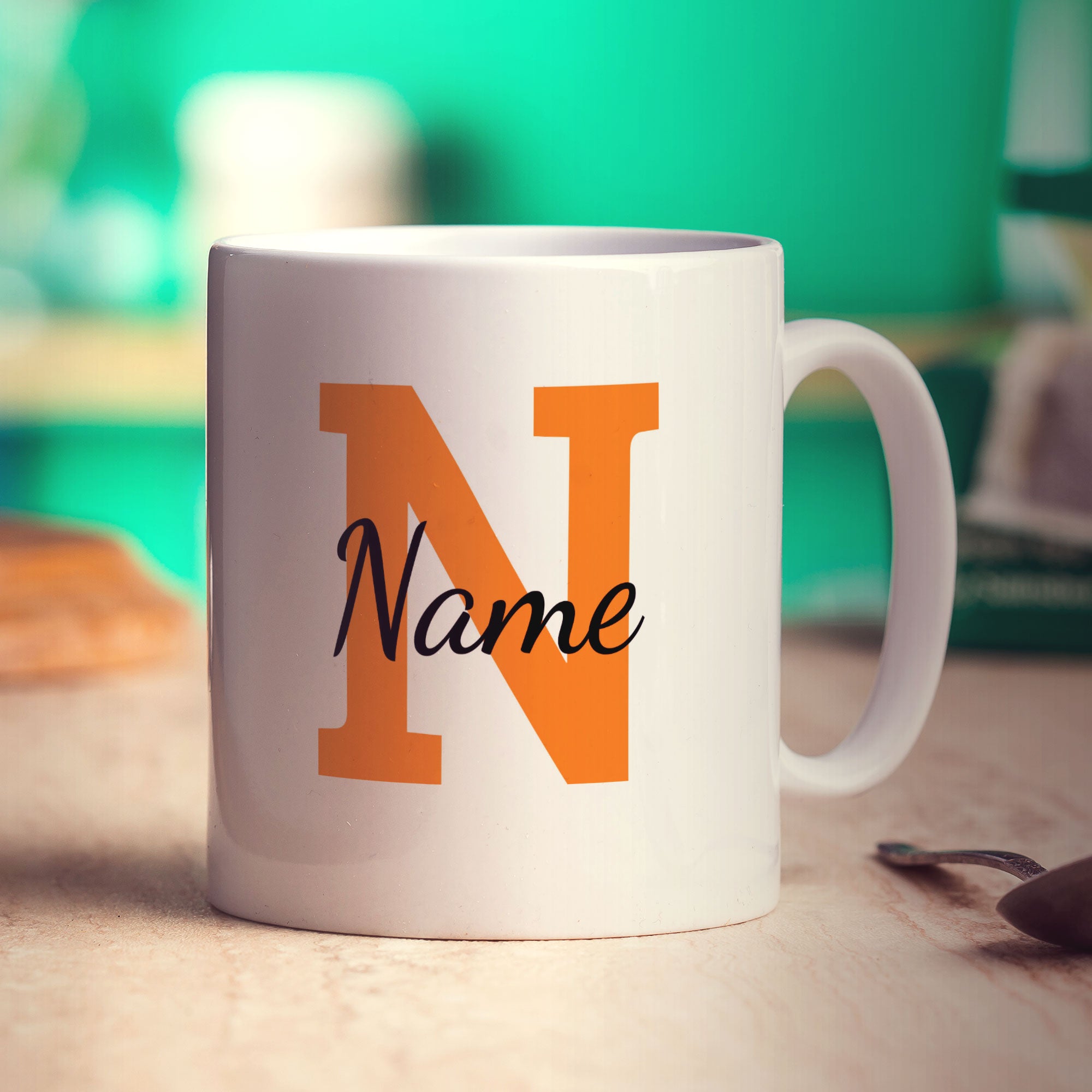 Initial and Name Mug with Photo