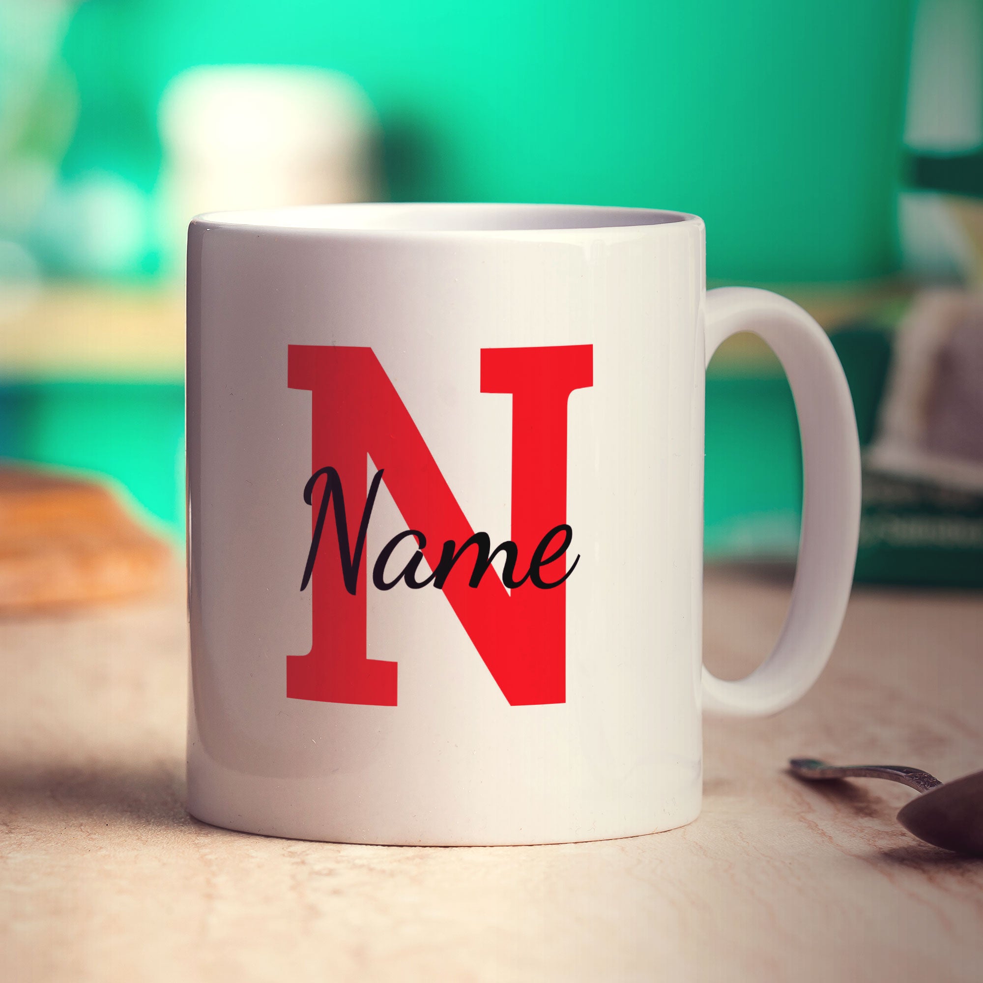 Initial and Name Mug with Photo