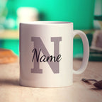 Personalised Mug with Initial and Name