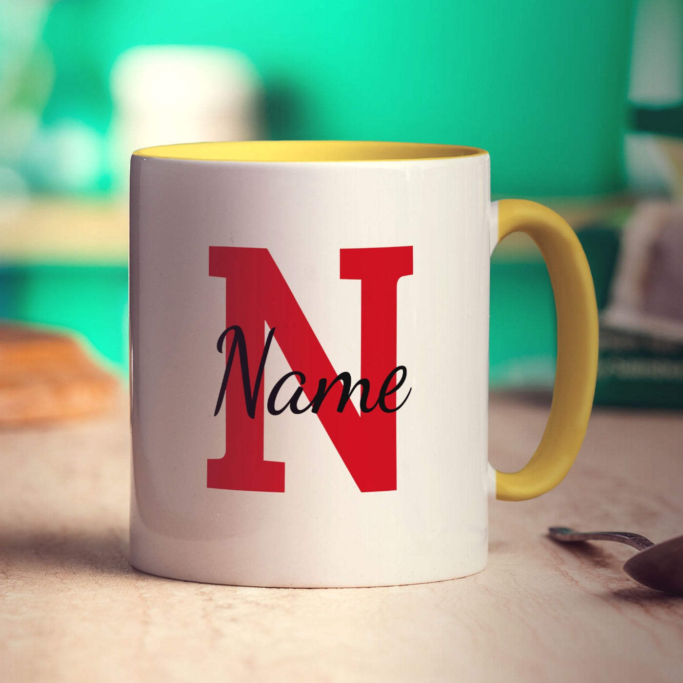 Personalised Mug with Initial and Name