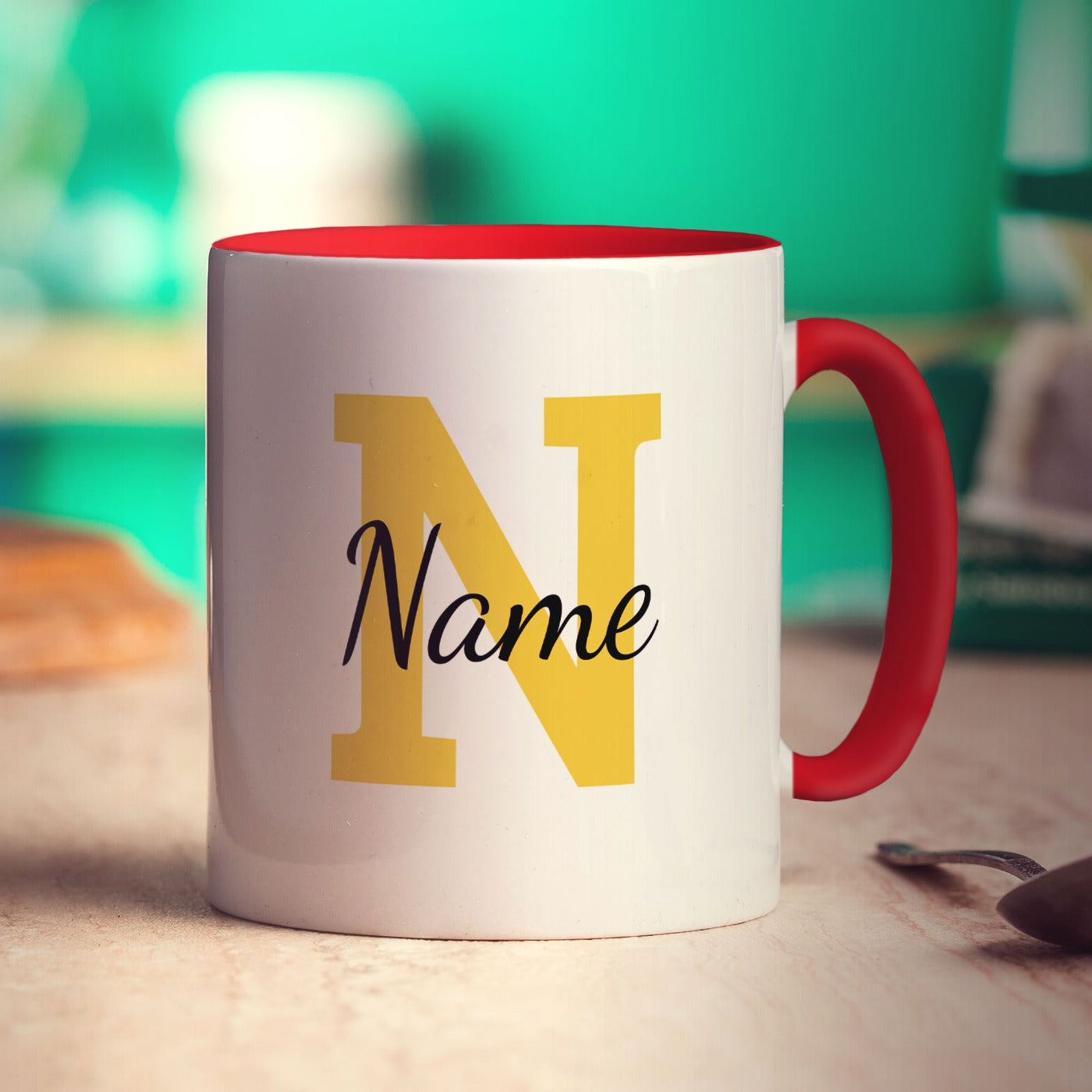 Personalised Mug with Initial and Name