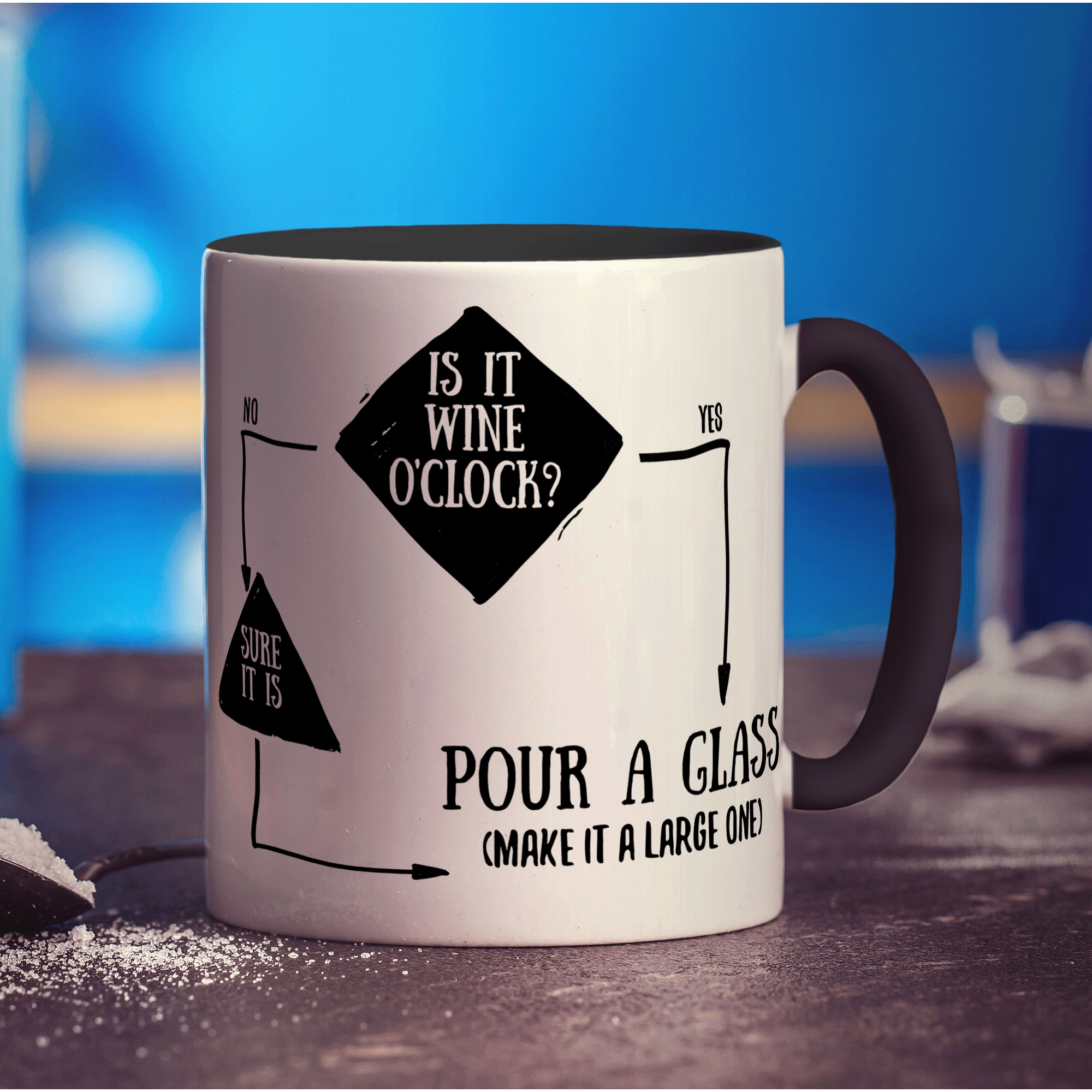 Is It Wine O'Clock? Flow Chart Mug