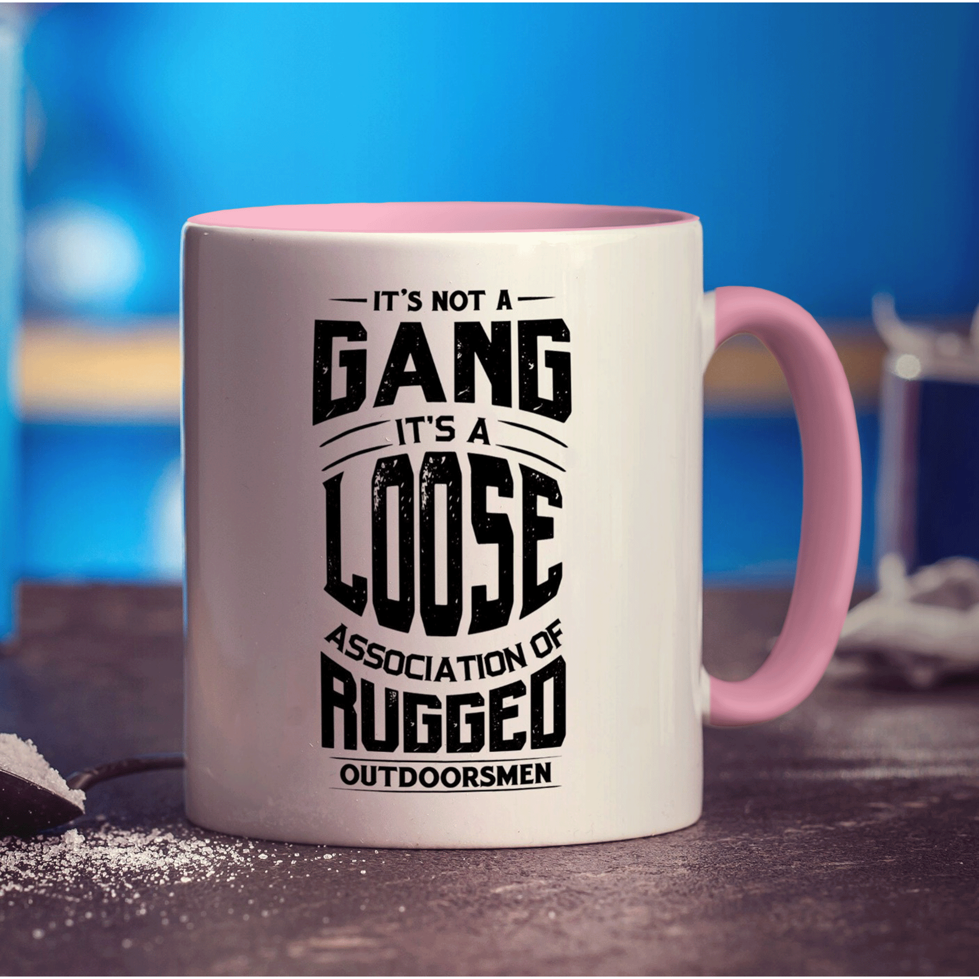 It's Not a Gang it's a Loose Association of Rugged Outdoorsmen Mug - Standard 330ml (11oz) / Pink