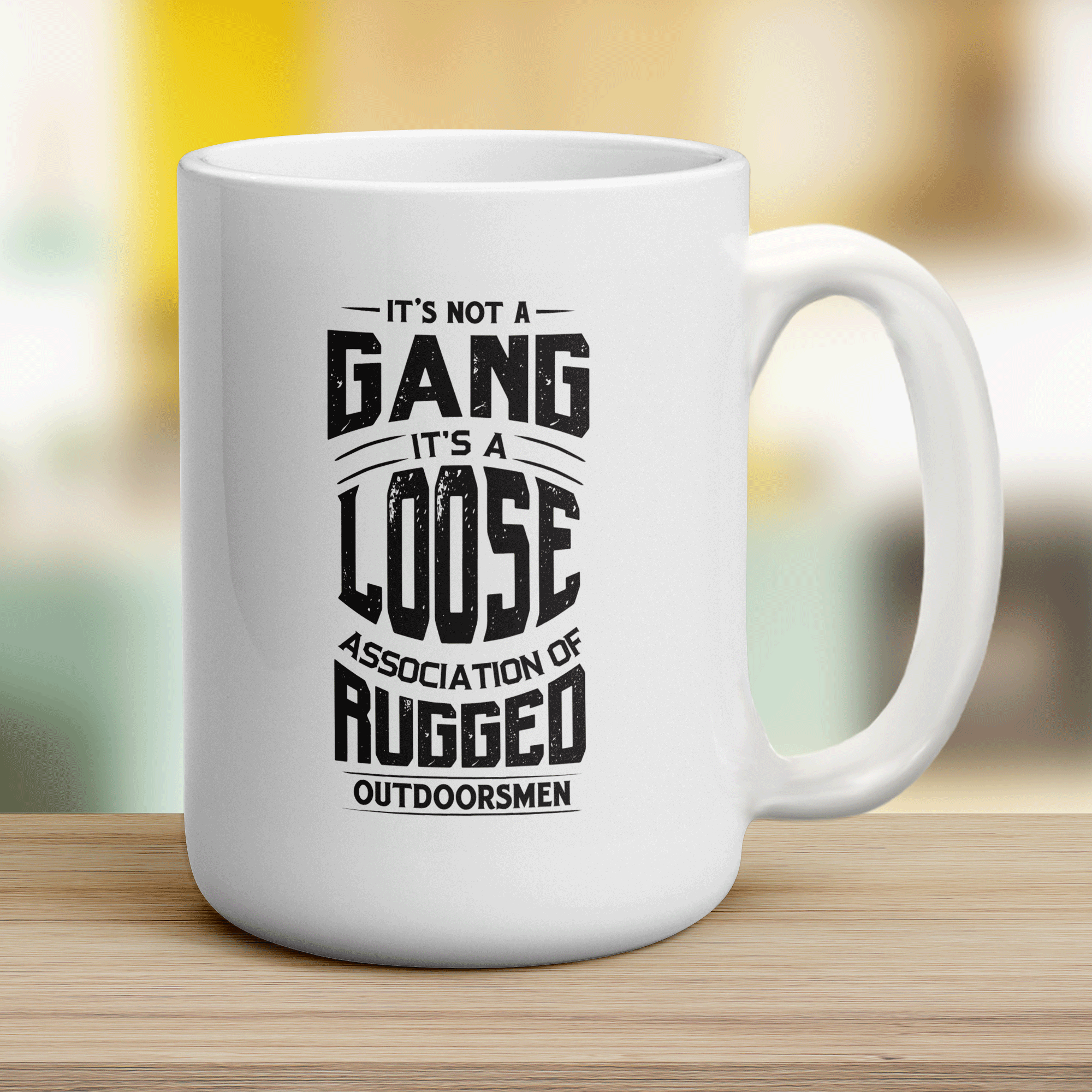 It's Not a Gang it's a Loose Association of Rugged Outdoorsmen Mug - Jumbo 440ml (15oz) / White