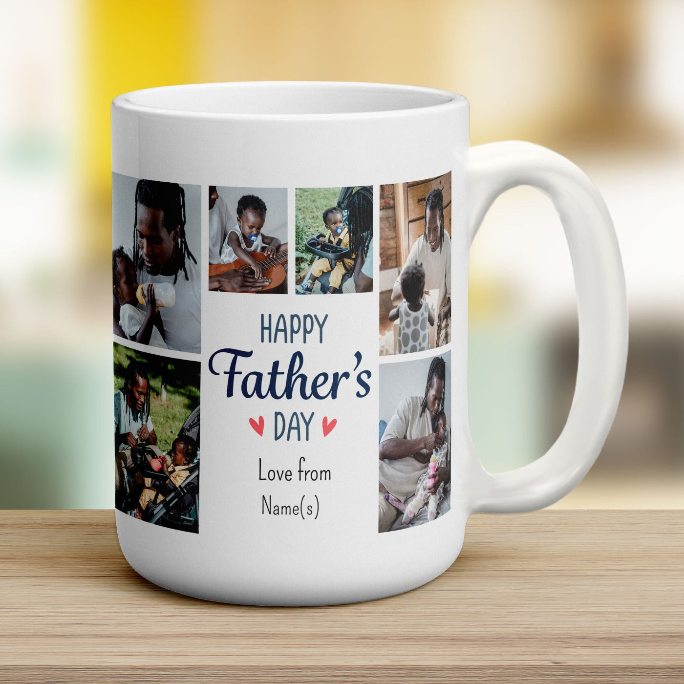 6 Photo Father's Day Mug with Text