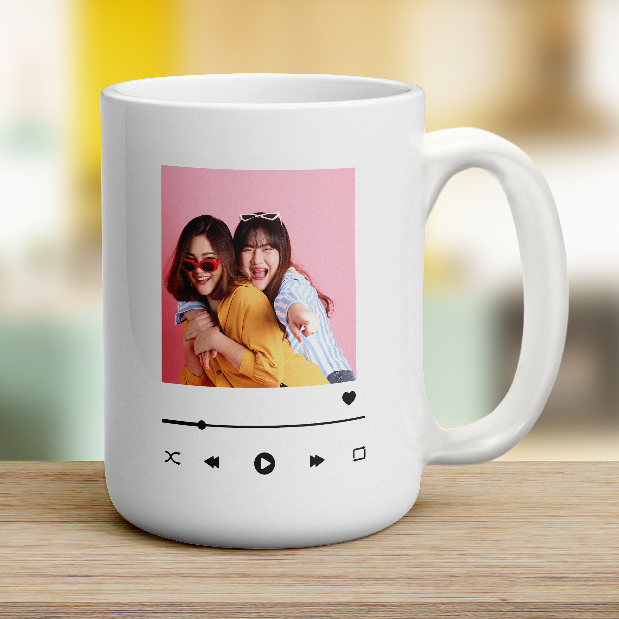 Music Player Personalised Photo Mug - Jumbo 440ml (15oz) / White