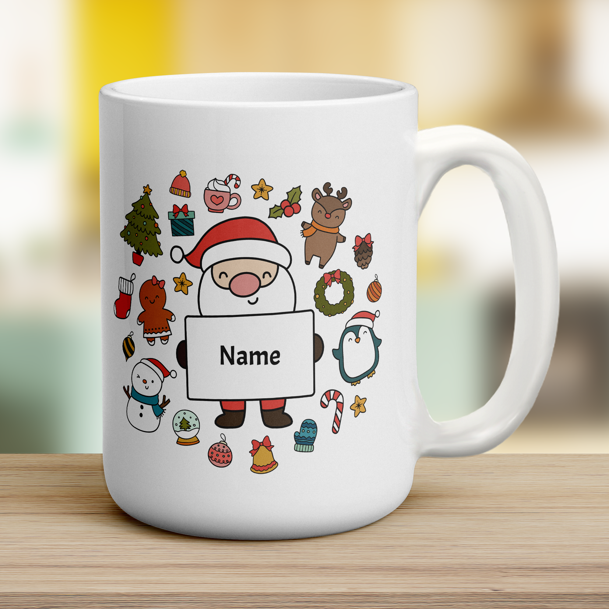 Christmas Santa Sign Name Mug