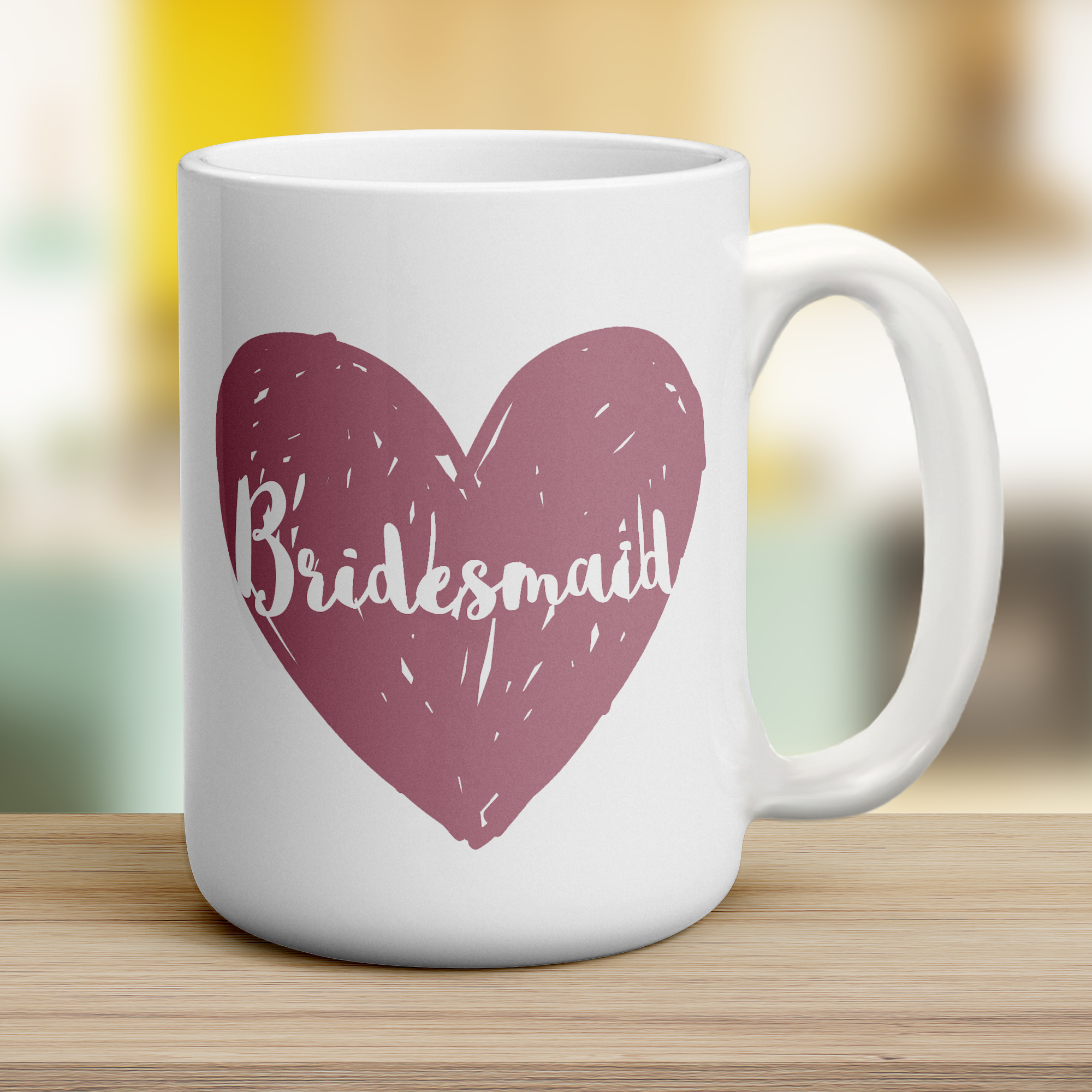 Bridesmaid Heart Name Mug - Jumbo 440ml (15oz) / White