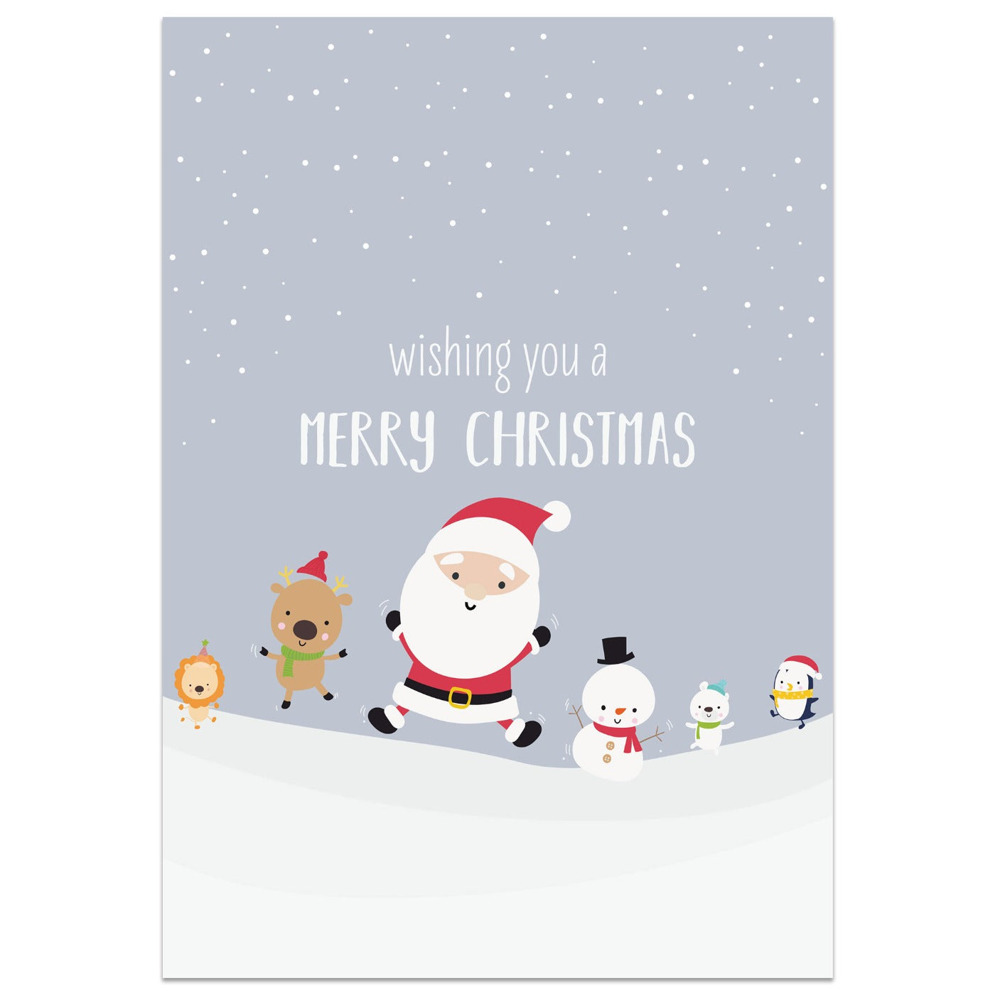Jumping Santa and Friends Christmas Card