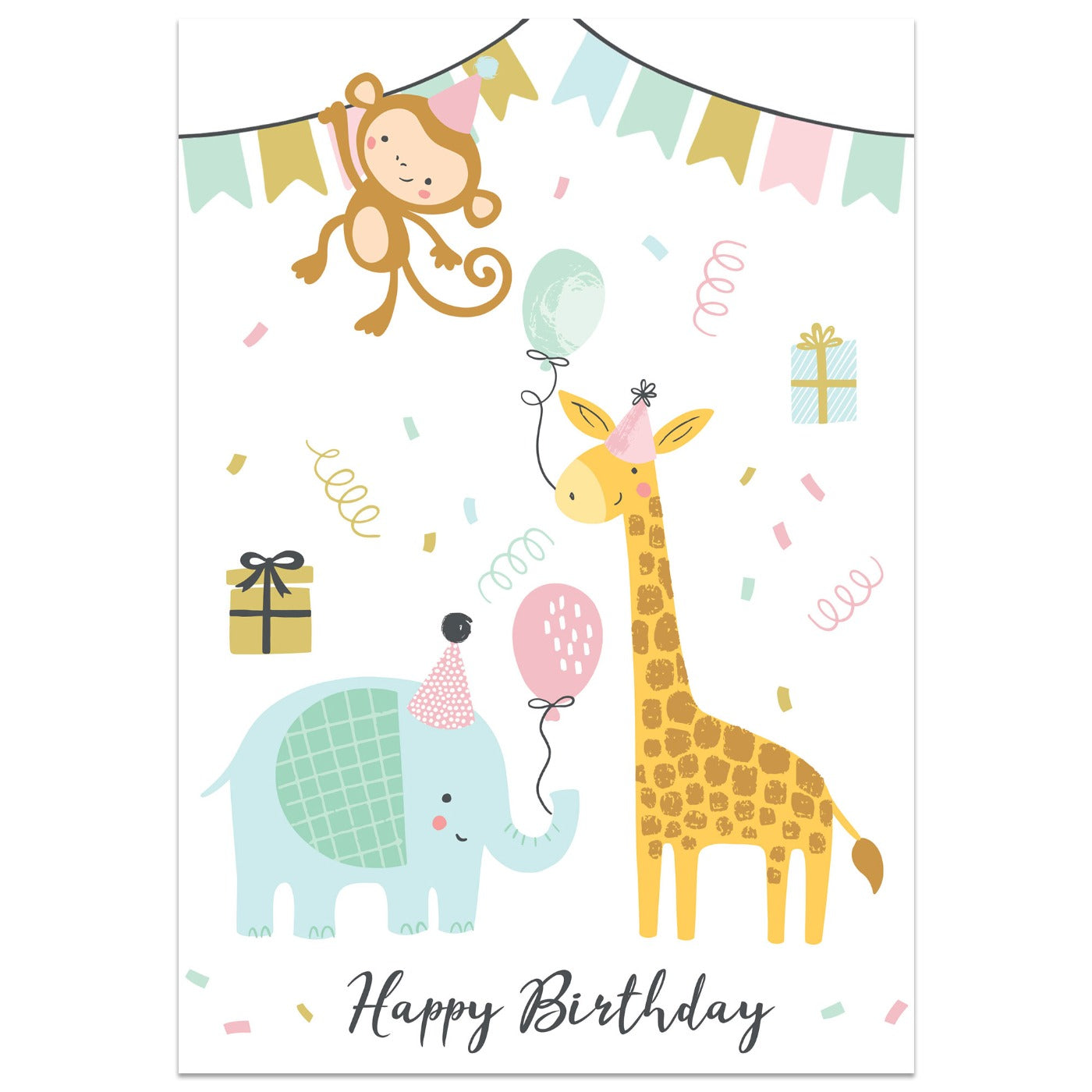 Jungle Animals Birthday Card