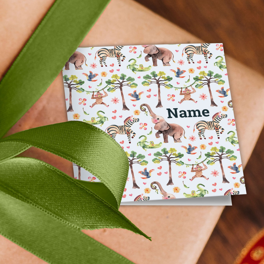 Jungle Animals Name Wrapping Paper