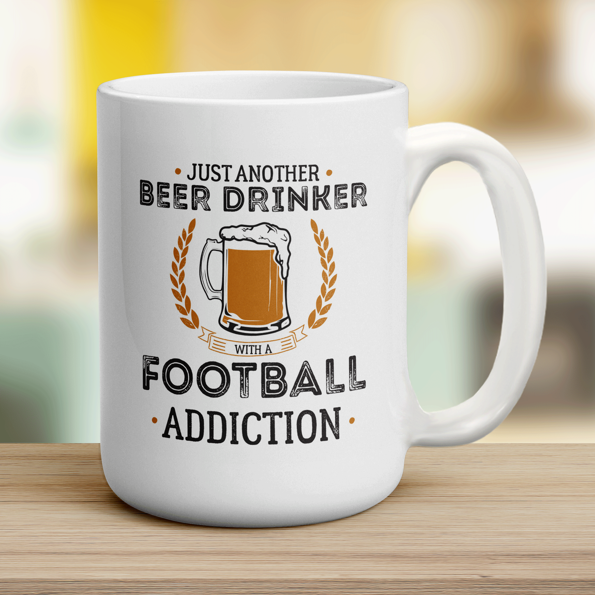 Just Another Beer Drinker With a Football Addiction Mug - Jumbo 440ml (15oz) / White