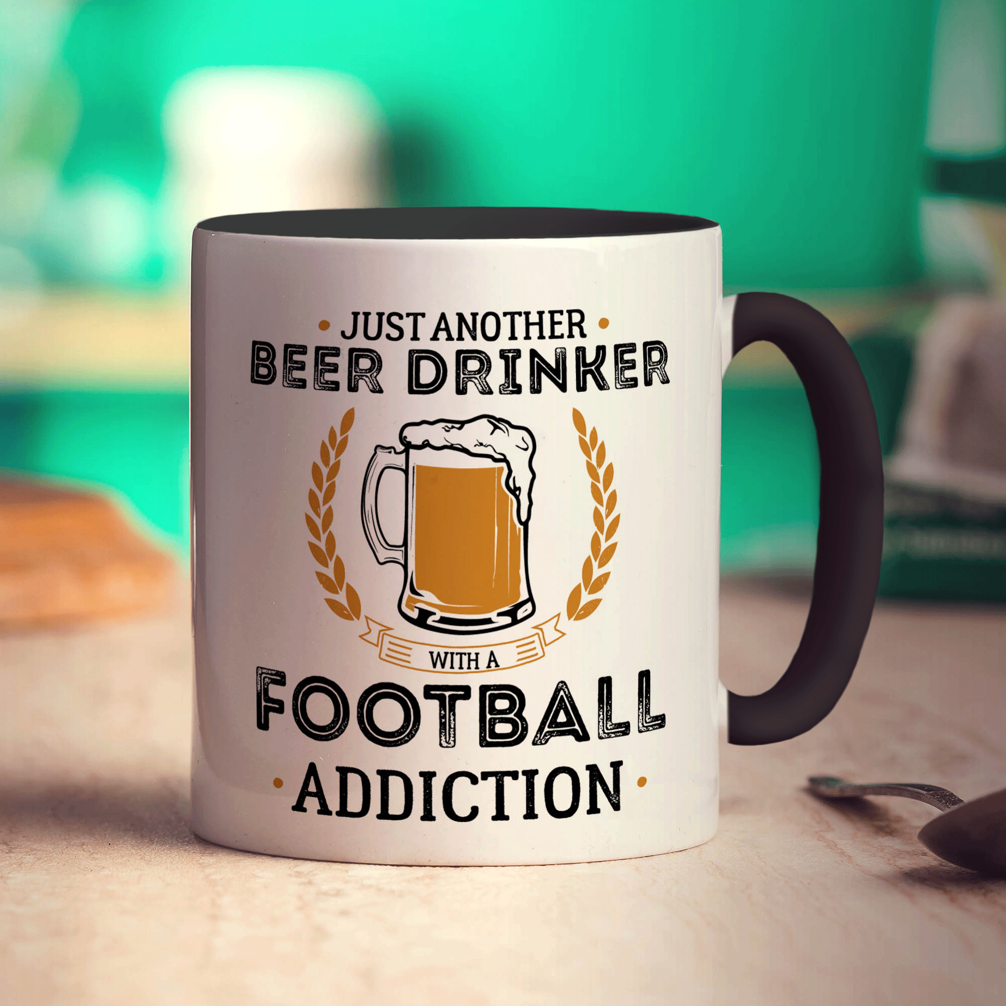 Just Another Beer Drinker With a Football Addiction Mug - Standard 330ml (11oz) / Black