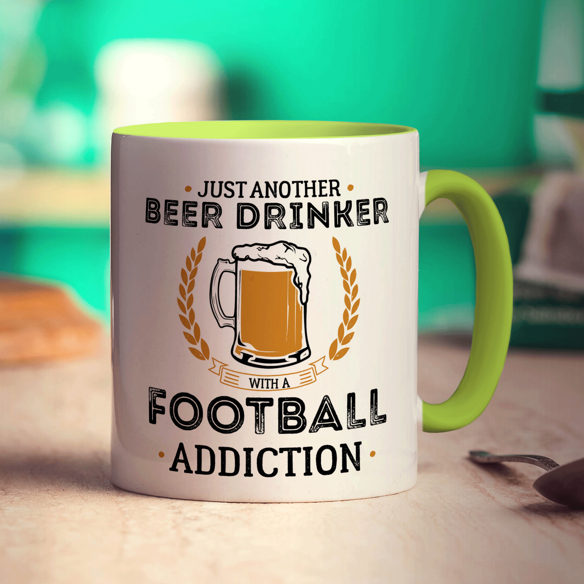 Just Another Beer Drinker With a Football Addiction Mug - Standard 330ml (11oz) / Green
