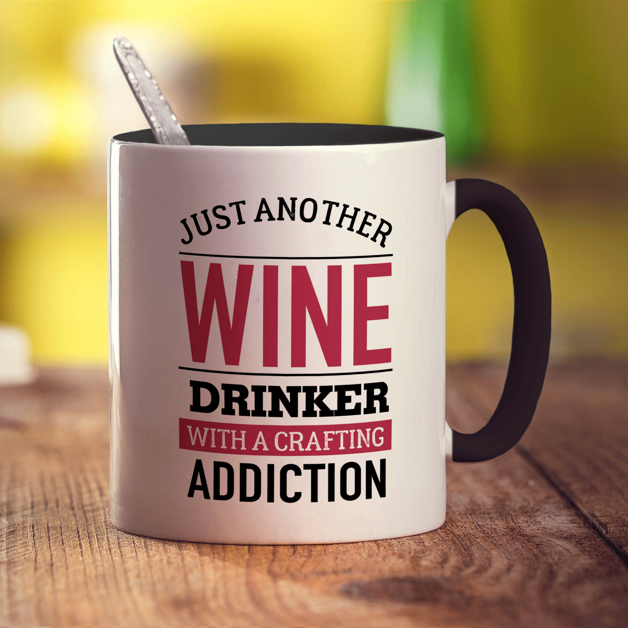 Just Another Wine Drinker with a Crafting Addiction Mug - Standard 330ml (11oz) / Black