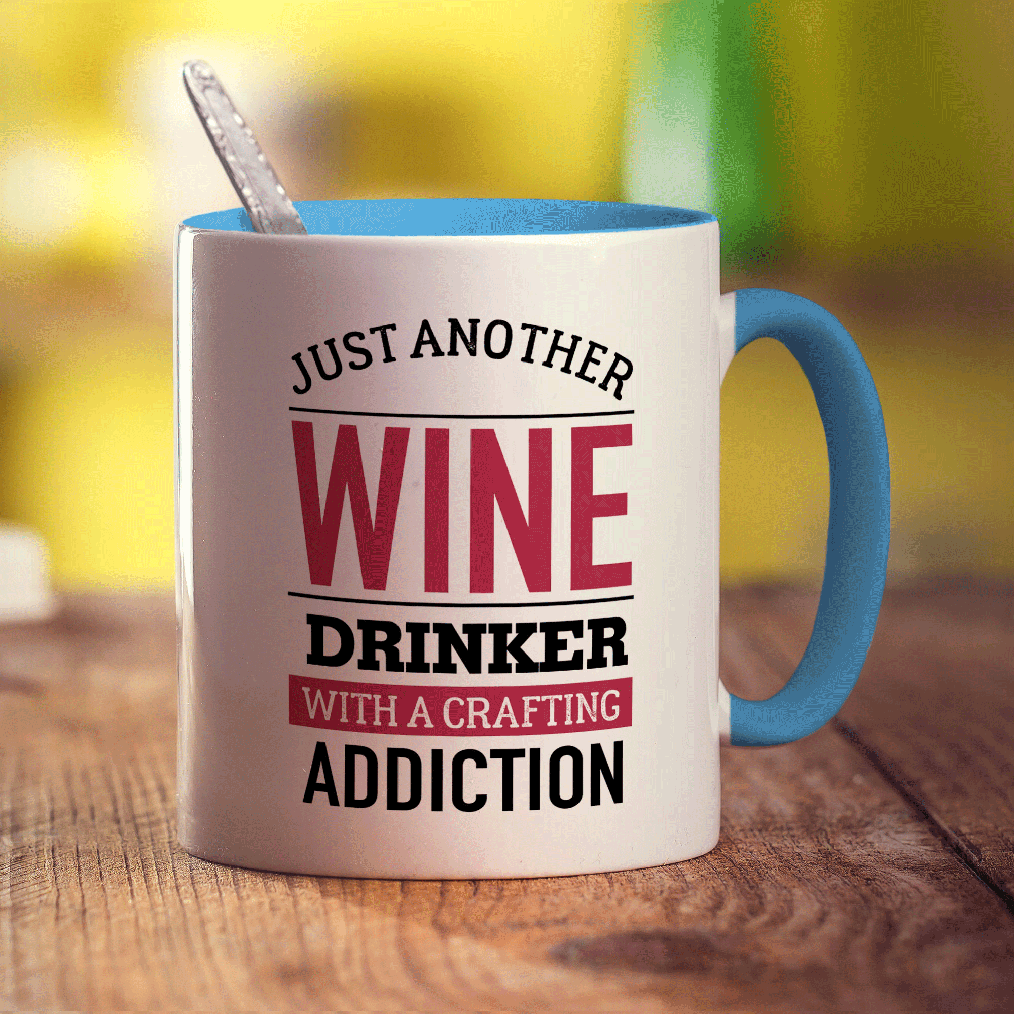 Just Another Wine Drinker with a Crafting Addiction Mug - Standard 330ml (11oz) / Blue