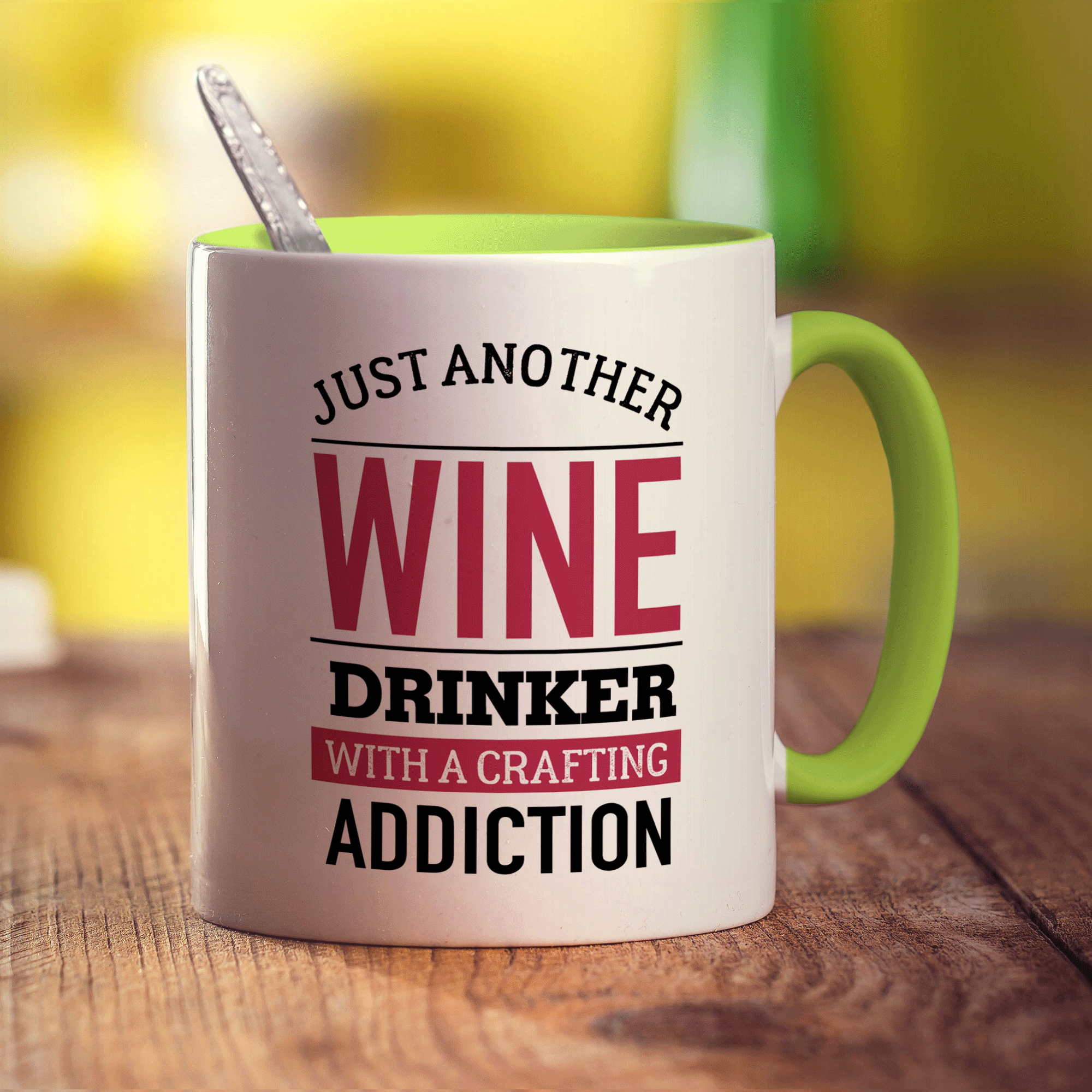 Just Another Wine Drinker with a Crafting Addiction Mug - Standard 330ml (11oz) / Green