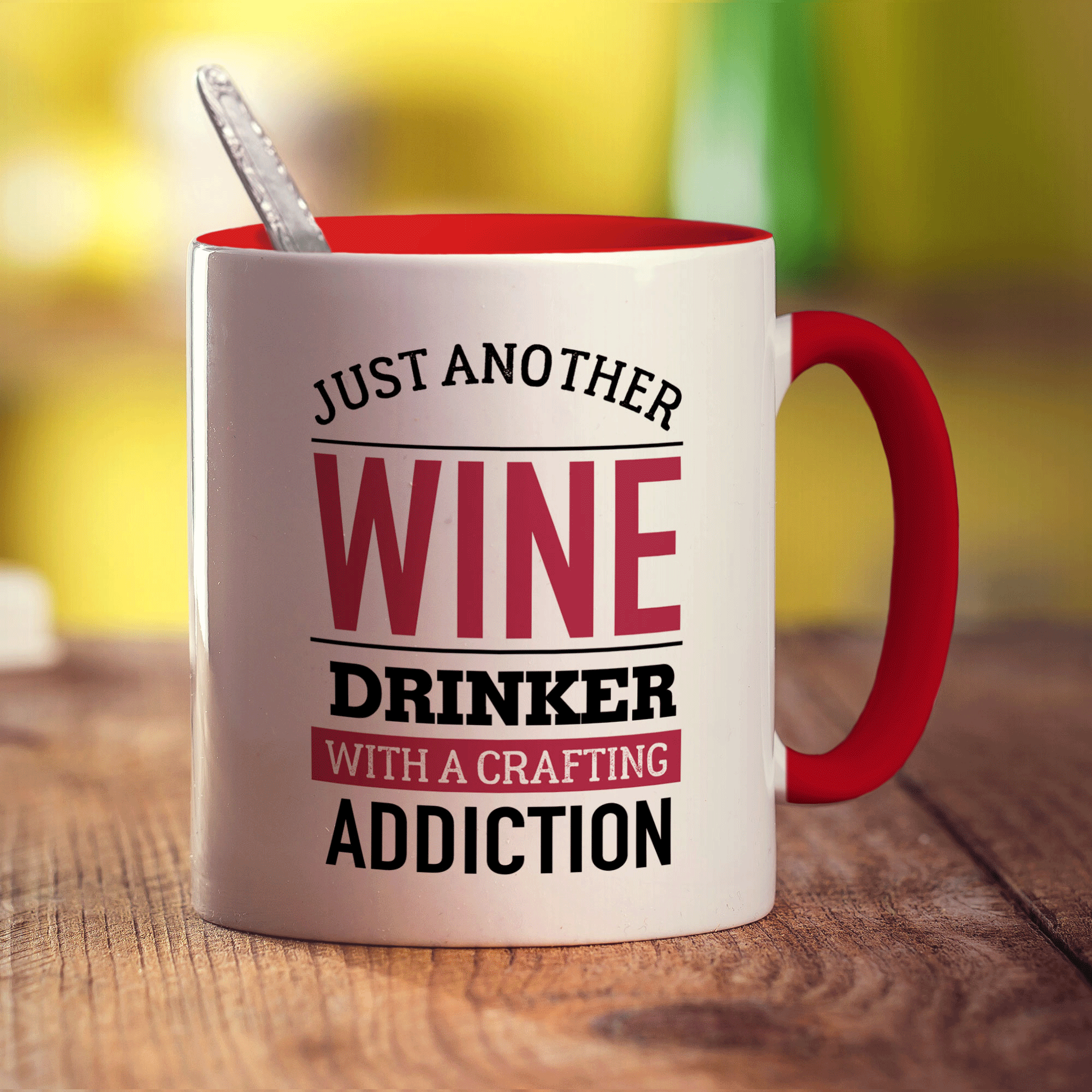 Just Another Wine Drinker with a Crafting Addiction Mug - Standard 330ml (11oz) / Red