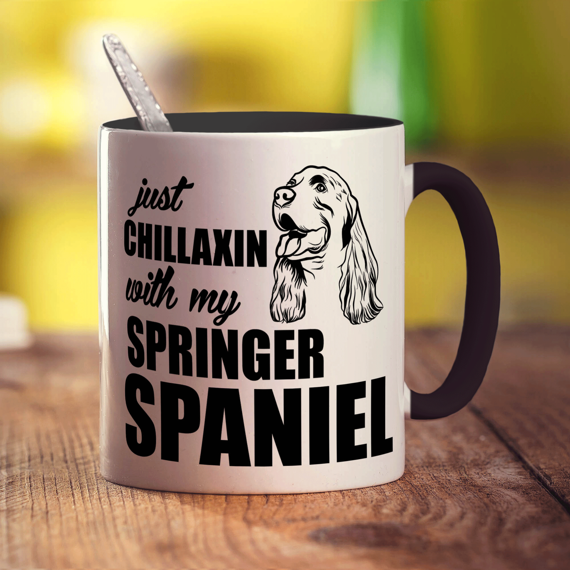 Just Chillaxin With My Springer Spaniel Mug - Standard 330ml (11oz) / Black
