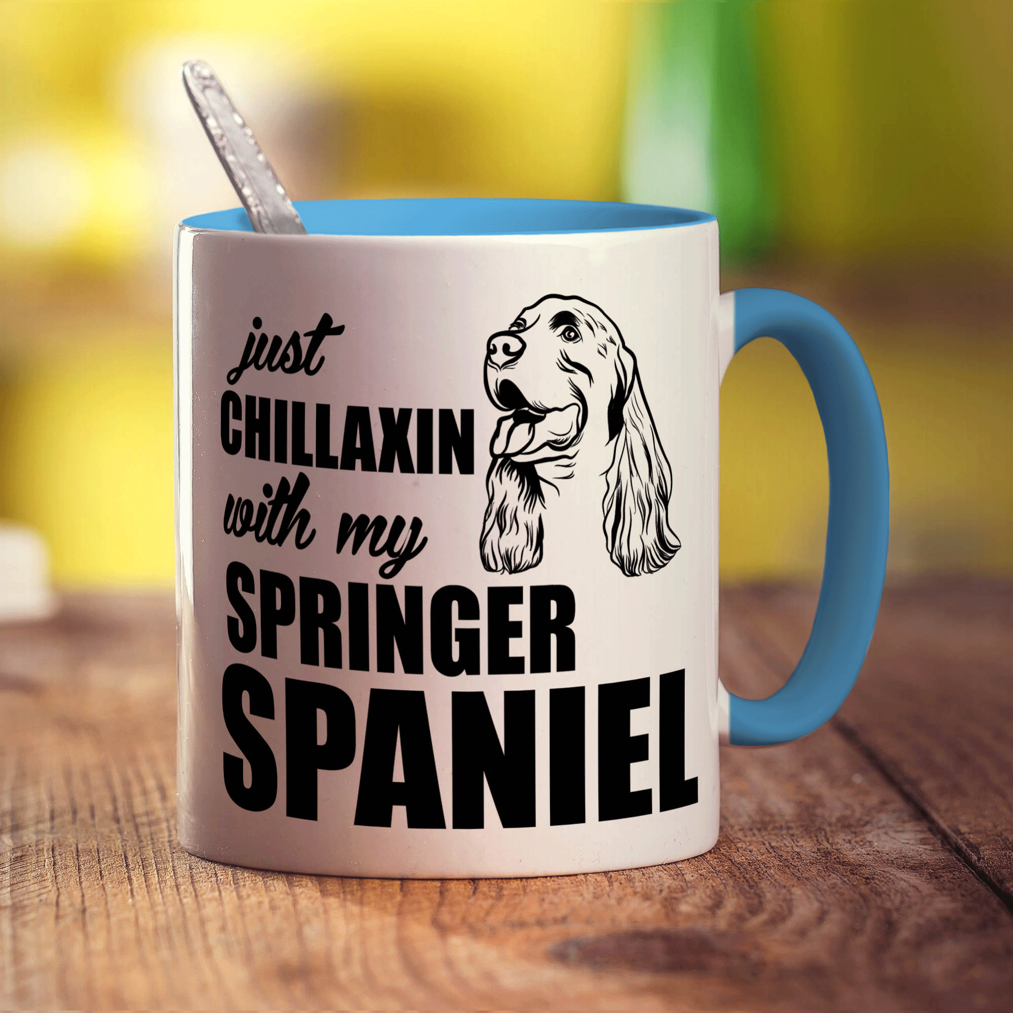 Just Chillaxin With My Springer Spaniel Mug - Standard 330ml (11oz) / Blue