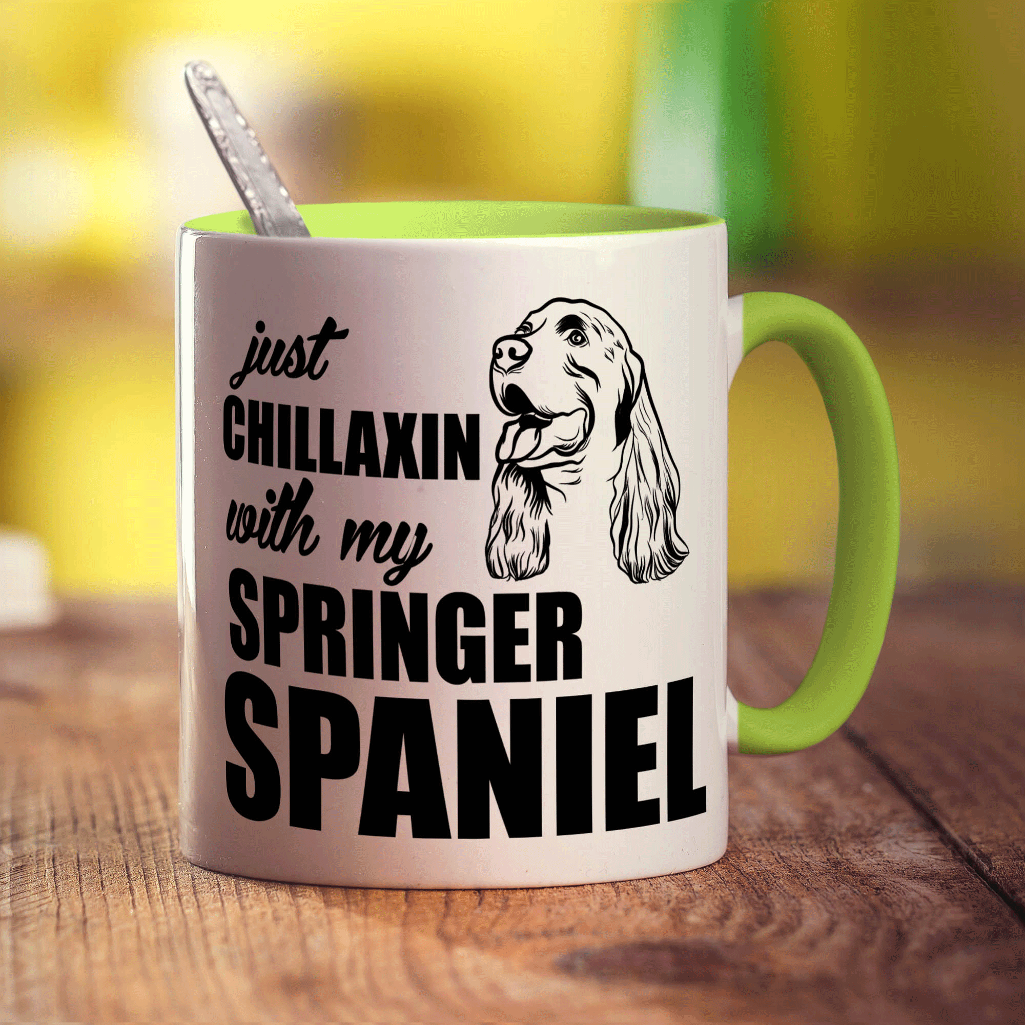 Just Chillaxin With My Springer Spaniel Mug - Standard 330ml (11oz) / Green